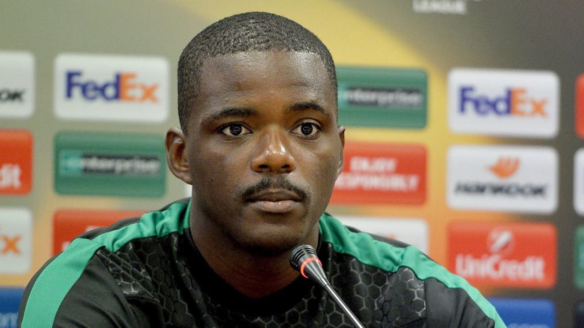 ISTANBUL, TURKEY - SEPTEMBER 30: Sporting's midfielder William Carvalho attends a press conference at Ataturk Olympic Stadium in Istanbul, Turkey, on September 30, 2015. Sporting CP will play against Besiktas in their UEFA Europa League Group H match on October 01, 2015 in Istanbul. (Photo by Onur Coban/Anadolu Agency/Getty Images)