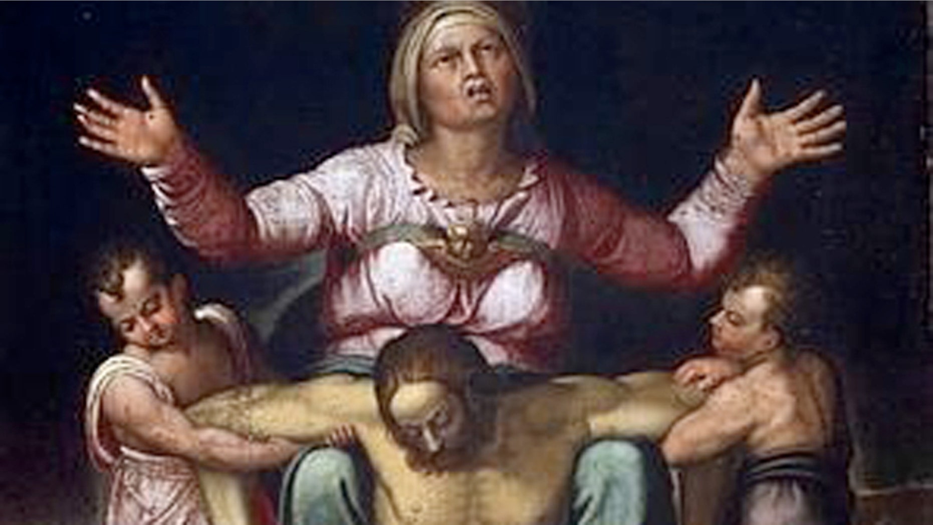 Possible Michelangelo painting found behind New York family's couch.
