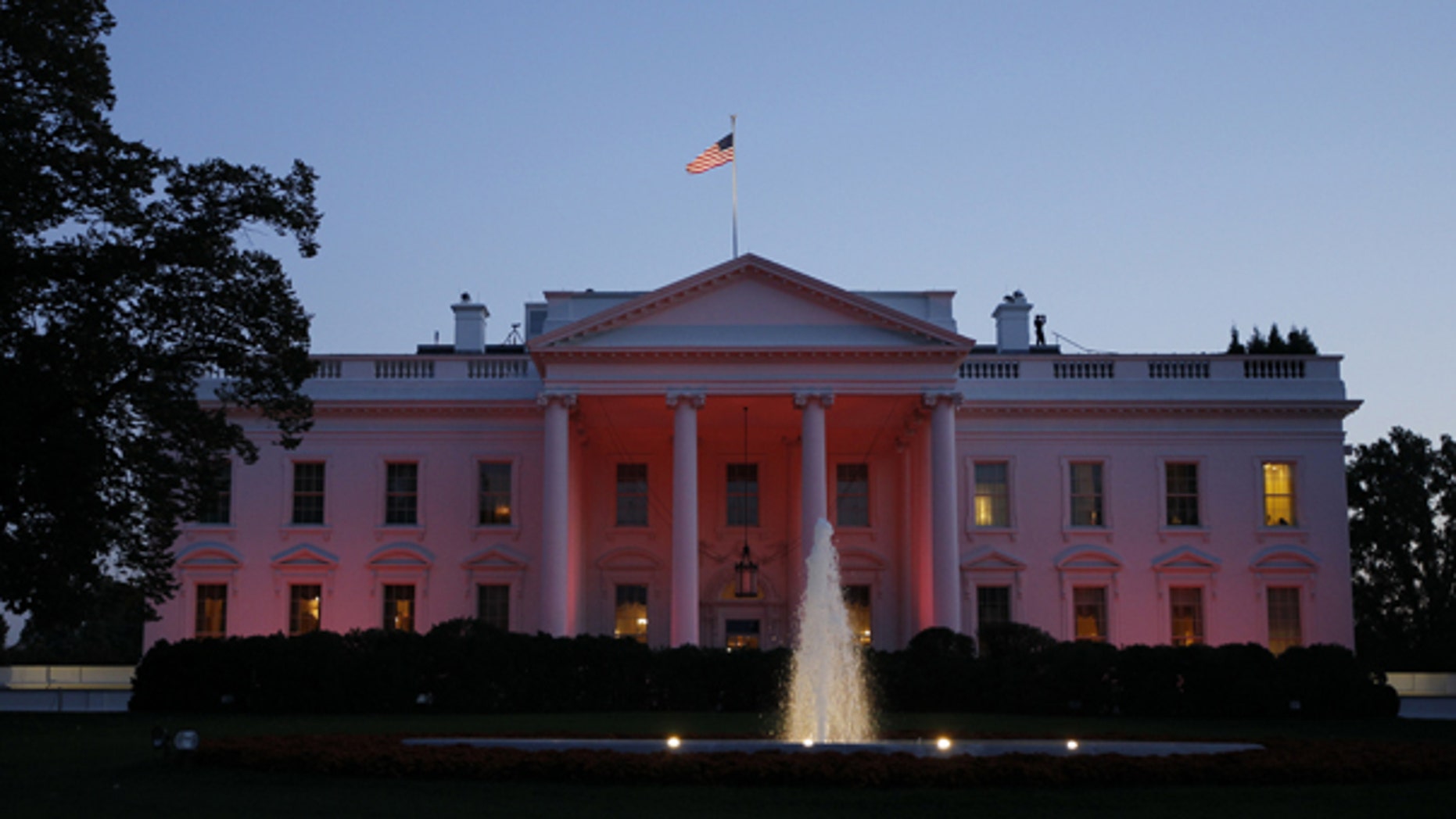 Oct. 14: The White House is bathed in pink light in recognition of October as National Breast Cancer Awareness Month.