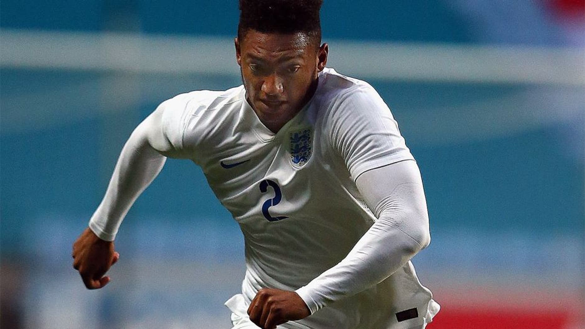 COVENTRY, ENGLAND - OCTOBER 13: Joe Gomez of England in action during the European Under 21 Qualifier match between England U21 and Kazakhstan U21 at Ricoh Arena on October 13, 2015 in Coventry, England. (Photo by Matthew Lewis/Getty Images)