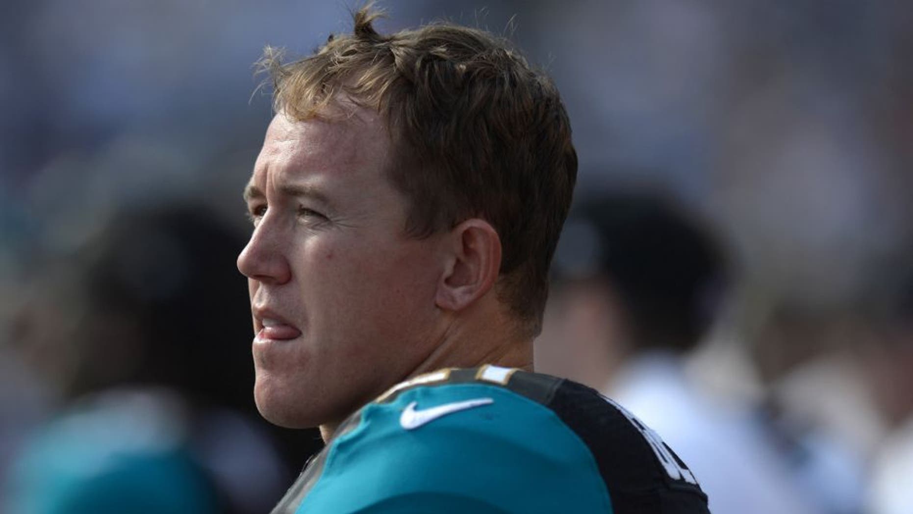 Sep 28, 2014; San Diego, CA, USA; Jacksonville Jaguars running back Toby Gerhart (21) on the sideline during the third quarter against the San Diego Chargers at Qualcomm Stadium. Mandatory Credit: Jake Roth-USA TODAY Sports