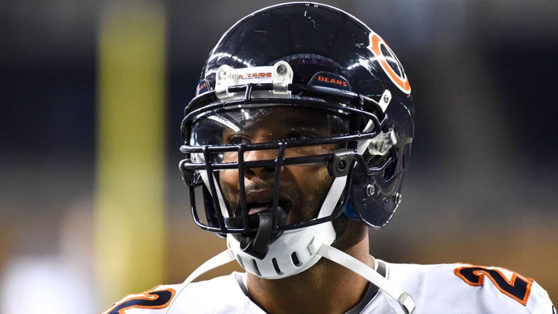 Oct 18, 2015; Detroit, MI, USA; Chicago Bears running back Matt Forte (22) before the game against the Detroit Lions at Ford Field. Mandatory Credit: Tim Fuller-USA TODAY Sports
