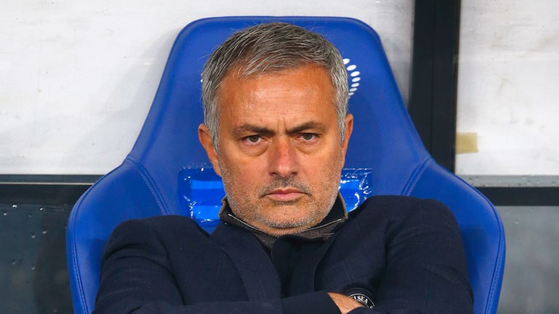 KIEV, UKRAINE - OCTOBER 20: Jose Mourinho of Chelsea looks on prior to kick off during the UEFA Champions League Group G match between FC Dynamo Kyiv and Chelsea at the Olympic Stadium on October 20, 2015 in Kiev, Ukraine. (Photo by Clive Rose/Getty Images)