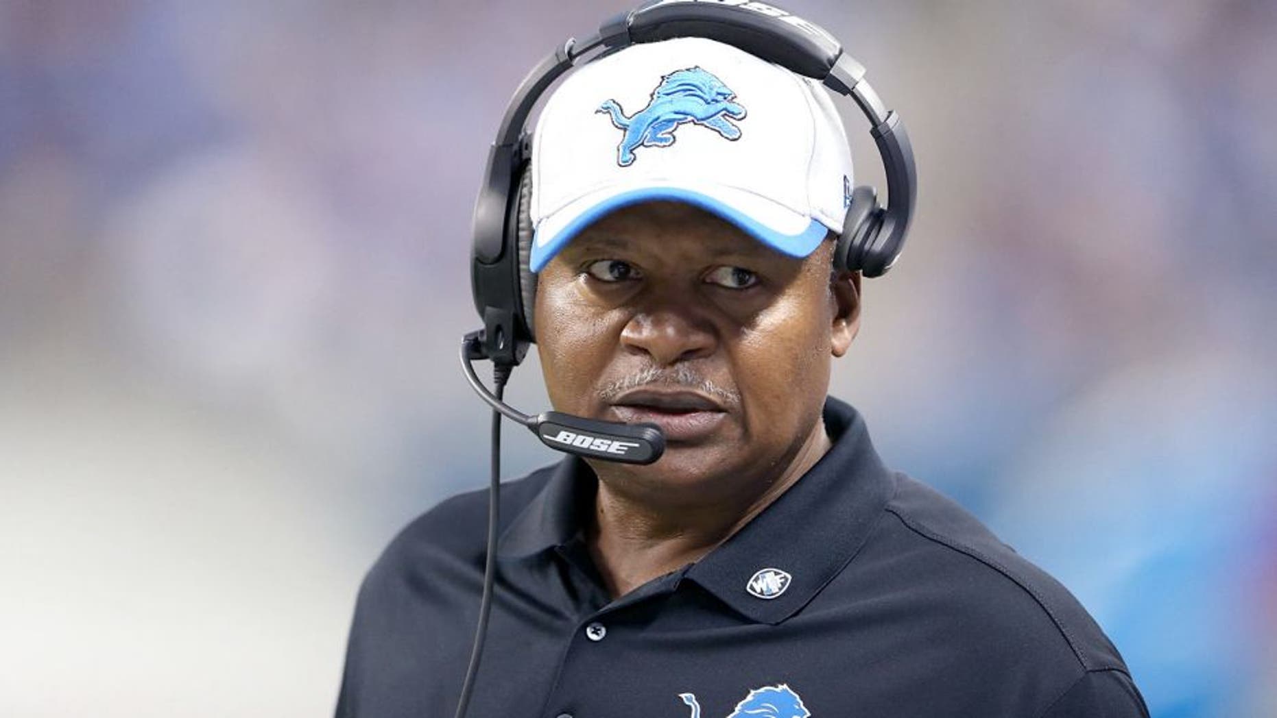 DETROIT, MI - SEPTEMBER 21: Detroit Lions head coach Jim Caldwell watches the action during the third quarter of the game against the Green Bay Packers at Ford Field on September 21, 2014 in Detroit, Michigan. The Lions defeated the Packers 19-7. (Photo by Leon Halip/Getty Images) *** Local Caption *** Jim Caldwell
