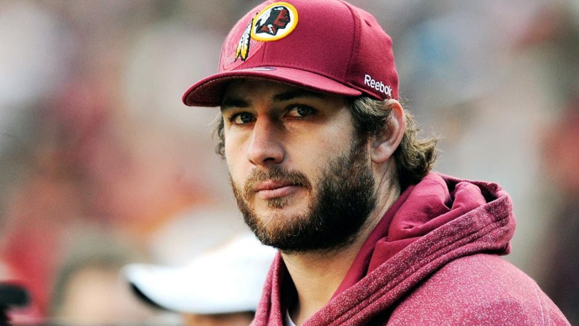 LANDOVER, MD - DECEMBER 04: Chris Cooley #47 of the Washington Redskins watches a game against the New York Jets at FedExField on December 4, 2011 in Landover, Maryland. (Photo by Patrick McDermott/Getty Images)