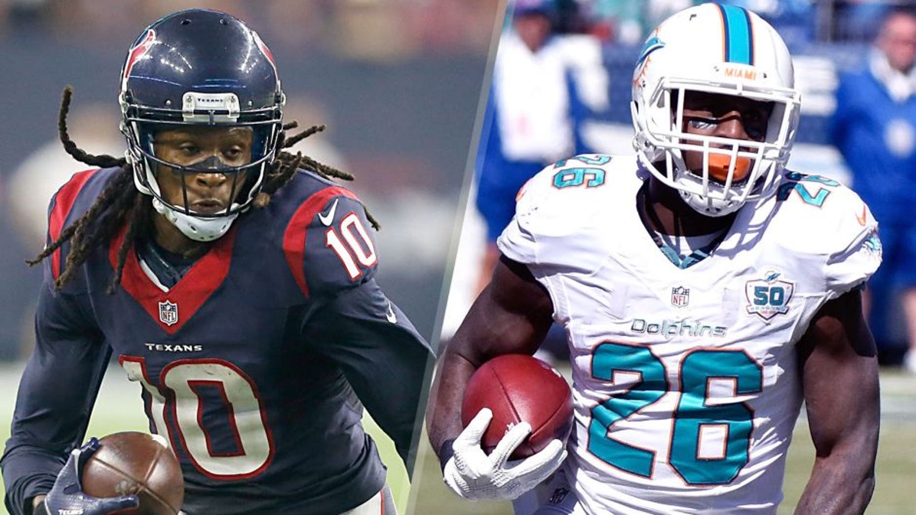 HOUSTON, TX - OCTOBER 08: DeAndre Hopkins #10 of the Houston Texans runs after the cath agains the Indianapolis Colts in the third quarter on October 8, 2015 at NRG Stadium in Houston, Texas. (Photo by Bob Levey/Getty Images)