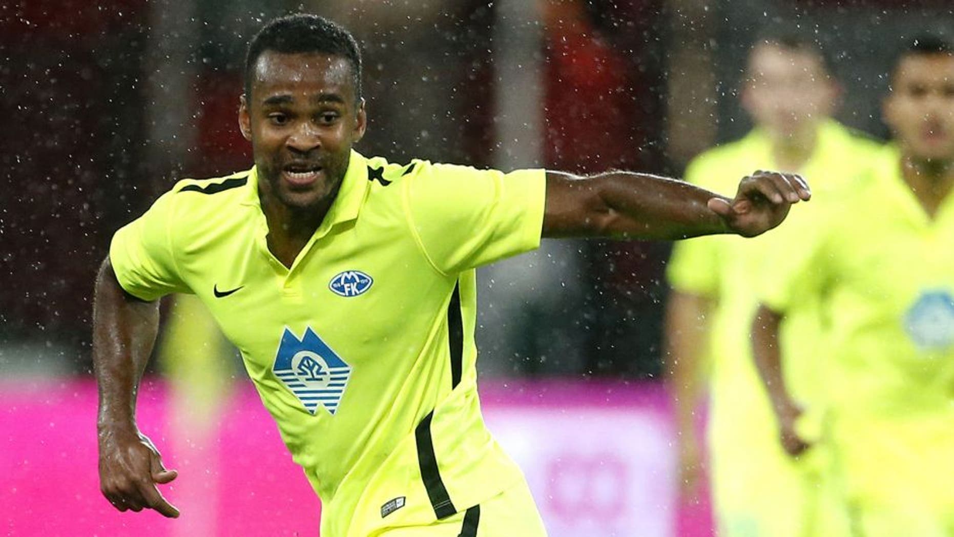 LIEGE, FRANCE - AUGUST 27: Ola Williams Kamara of Molde FK in action during the UEFA Europa League play off round 2nd leg between Standard Liege and Molde FK at Stade Maurice Dufrasne, aka Stade de Sclessin on August 27, 2015 in Liege, Belgium. (Photo by Jean Catuffe/Getty Images)