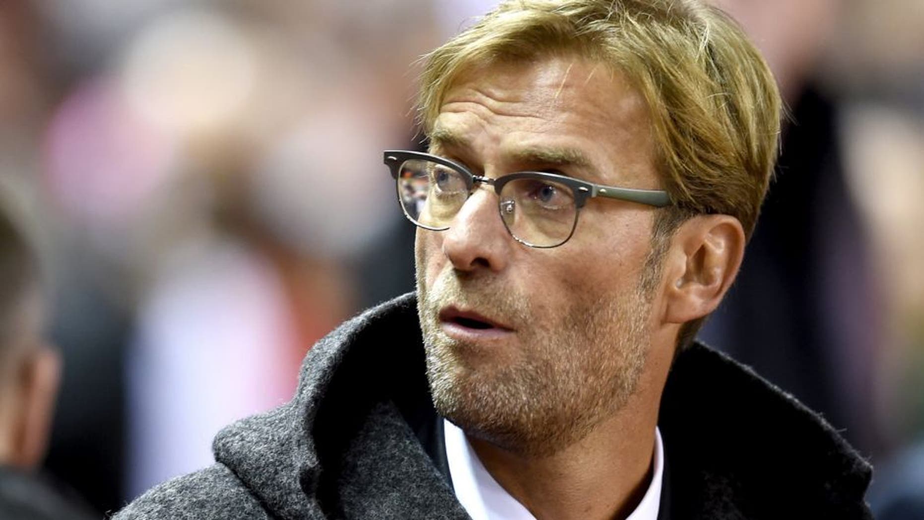 LIVERPOOL, ENGLAND - OCTOBER 22: Jurgen Klopp the manager of Liverpool looks on during the UEFA Europa League Group B match between Liverpool FC and Rubin Kazan at Anfield on October 22, 2015 in Liverpool, United Kingdom. (Photo by Michael Regan/Getty Images)