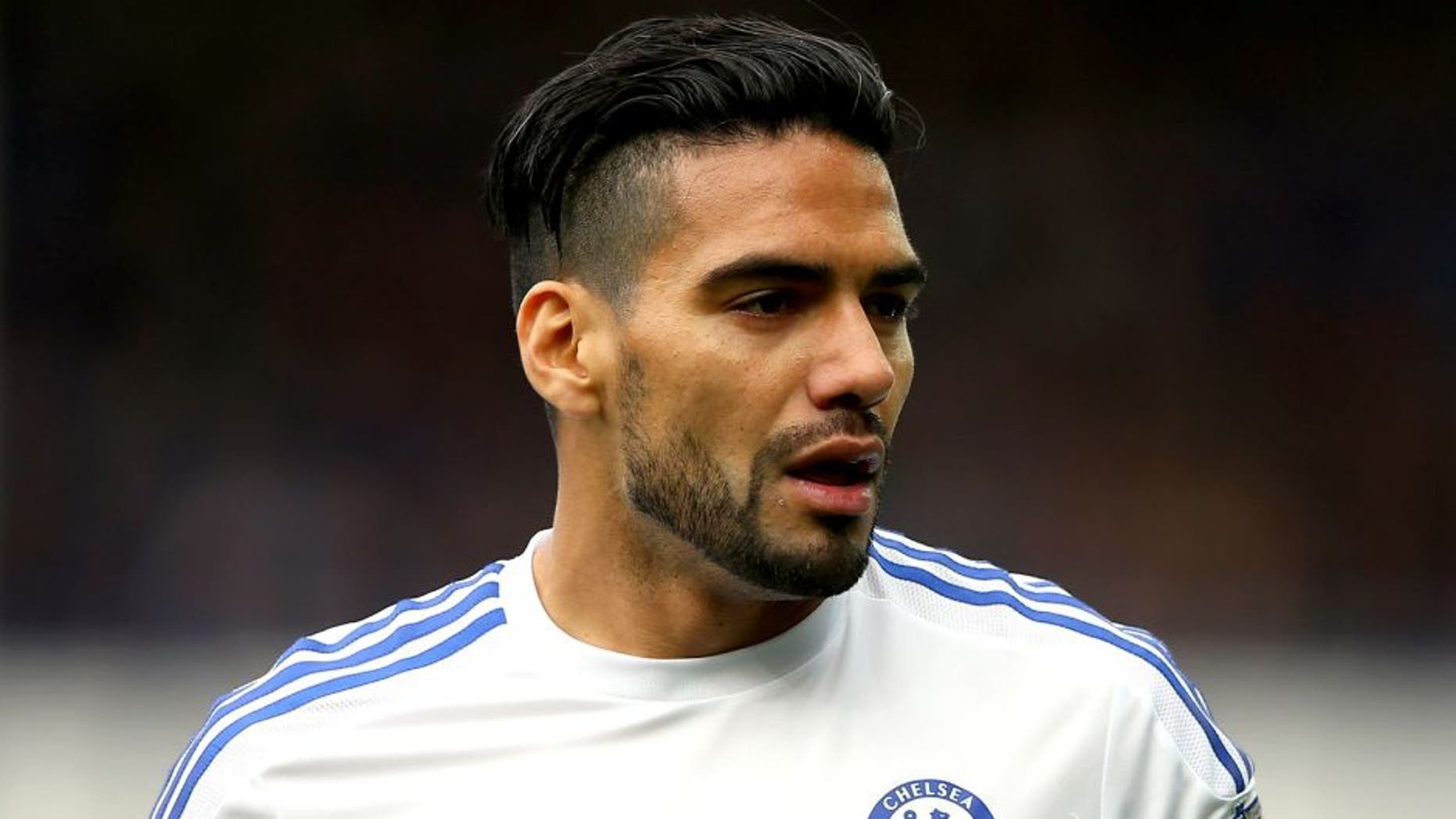 LIVERPOOL, ENGLAND - SEPTEMBER 12: Radamel Falcao of Chelsea looks on during the Barclays Premier League match between Everton and Chelsea at Goodison Park on September 12, 2015 in Liverpool, United Kingdom. (Photo by Alex Livesey/Getty Images)