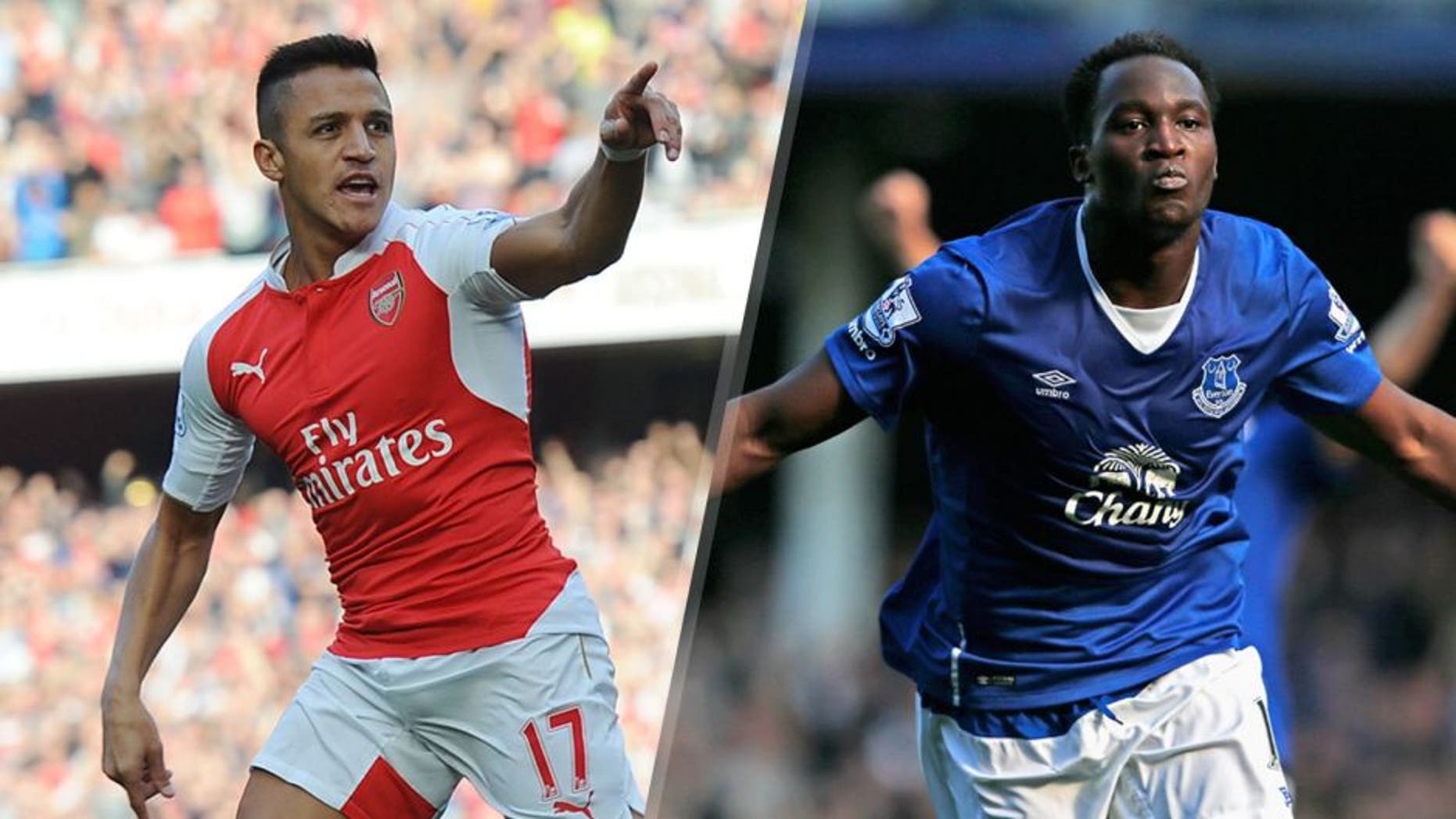 LONDON, ENGLAND - OCTOBER 04: Alexis Sanchez celebrates scoring the 1st Arsenal goal during the Barclays Premier League match between Arsenal and Manchester United at Emirates Stadium on October 4, 2015 in London, England. (Photo by Stuart MacFarlane/Arsenal FC via Getty Images) LIVERPOOL, ENGLAND - OCTOBER 04: Romelu Lukaku of Everton celebrates after scoring Everton's first goal during the Barclays Premier League match between Everton and Liverpool at Goodison Park on October 4, 2015 in Liverpool, England. (Photo by Dean Mouhtaropoulos/Getty Images)