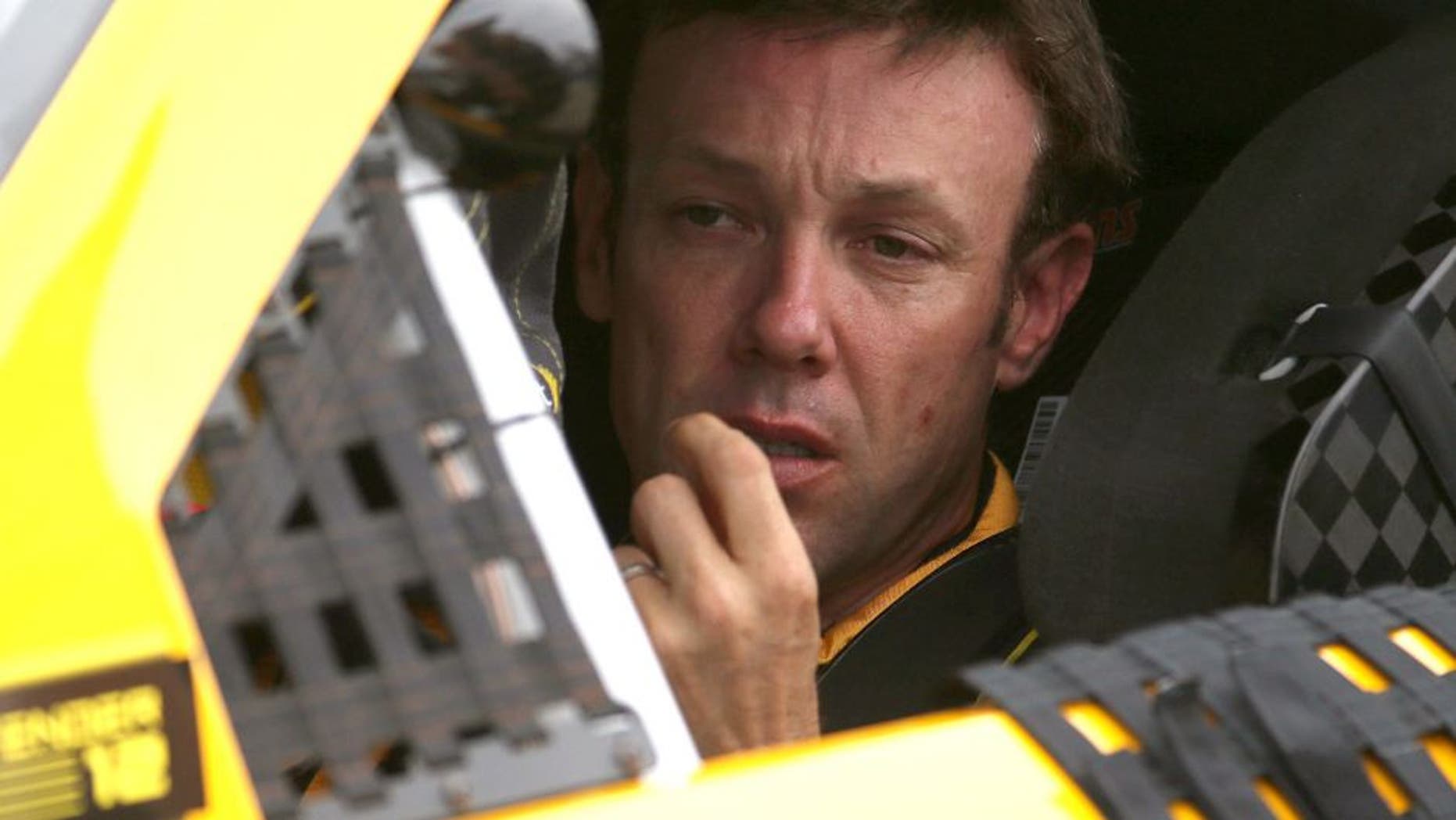 TALLADEGA, AL - OCTOBER 24: Matt Kenseth, driver of the #20 DeWalt Toyota, sits in his car during qualifying for the NASCAR Sprint Cup Series CampingWorld.com 500 at Talladega Superspeedway on October 24, 2015 in Talladega, Alabama. (Photo by Chris Graythen/NASCAR via Getty Images)