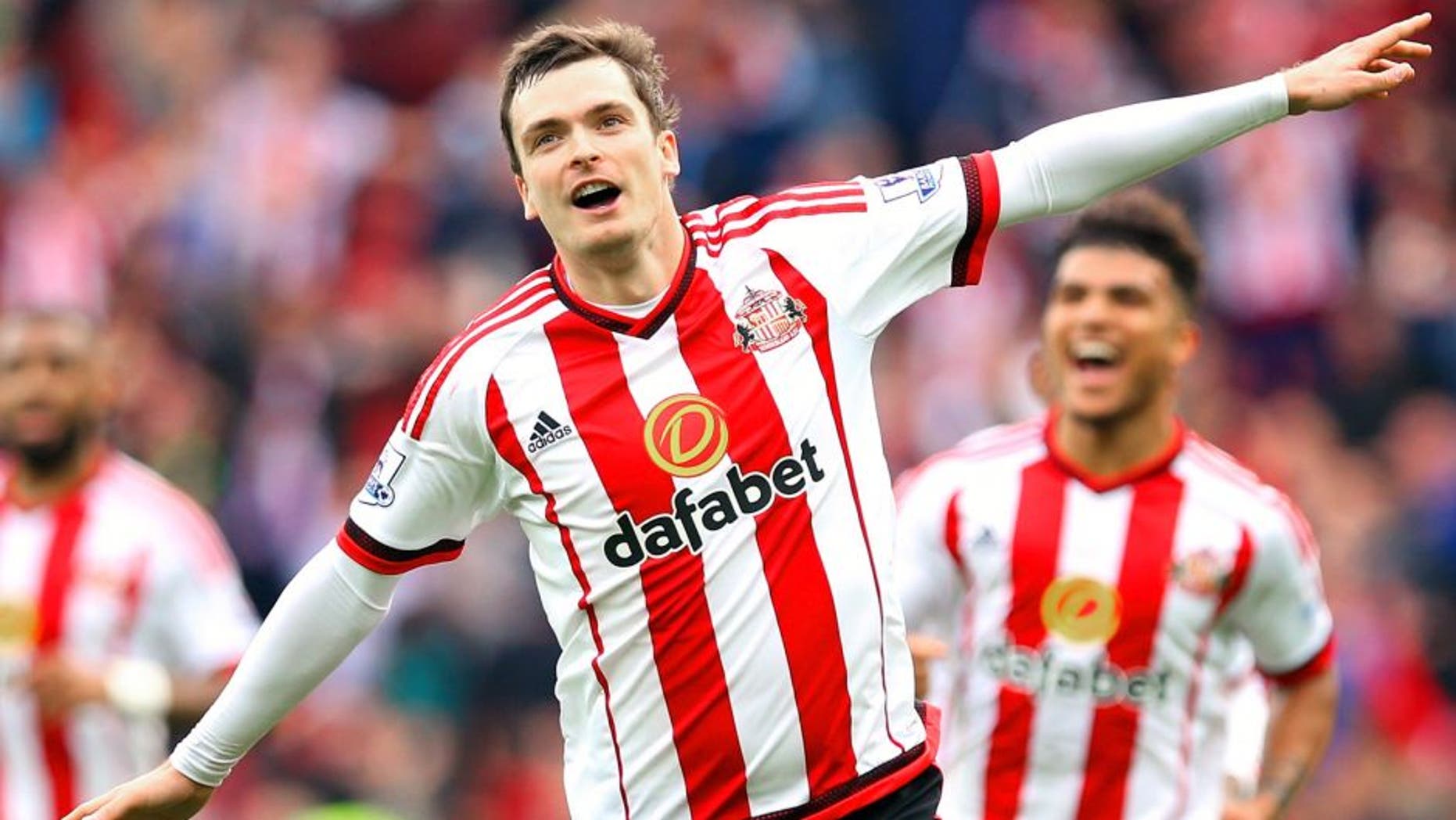SUNDERLAND, ENGLAND - OCTOBER 25: Adam Johnson of Sunderland celebrates scoring his team's first goal from the penalty spot during the Barclays Premier League match between Sunderland and Newcastle United at Stadium of Light on October 25, 2015 in Sunderland, England. (Photo by Ian MacNicol/Getty Images)