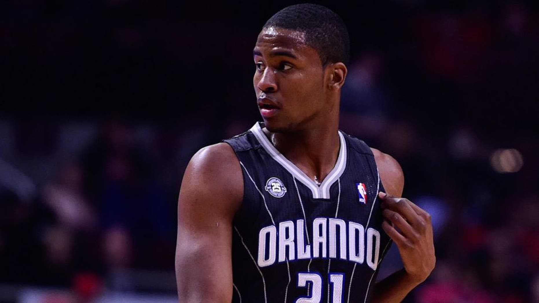 Apr 14, 2014; Chicago, IL, USA; Orlando Magic forward Maurice Harkless (21) during the first quarter at the United Center. Mandatory Credit: Mike DiNovo-USA TODAY Sports