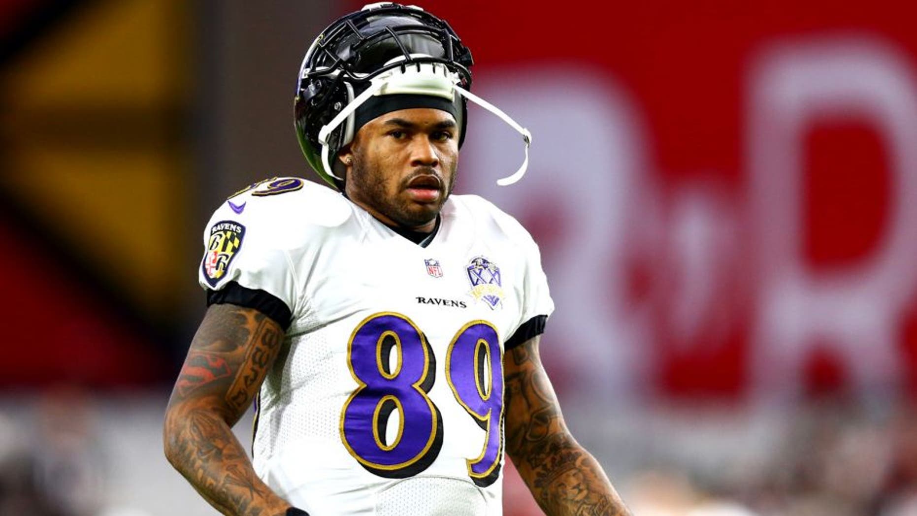 Oct 26, 2015; Glendale, AZ, USA; Baltimore Ravens wide receiver Steve Smith Sr. against the Arizona Cardinals at University of Phoenix Stadium. Mandatory Credit: Mark J. Rebilas-USA TODAY Sports