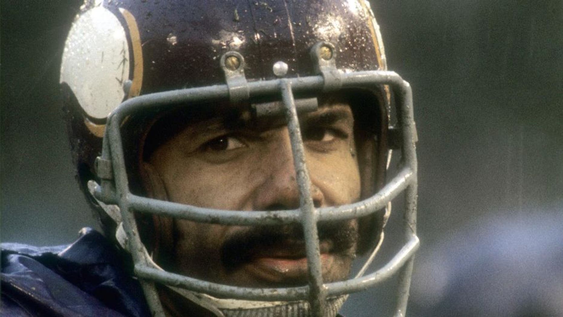 CIRCA 1970: Jim Marshall #70 of the Minnesota Vikings watches the action from the sidelines during an NFL football game circa 1970. Marshall played for the Vikings from 1961-79. (Photo by Focus on Sport/Getty Images)
