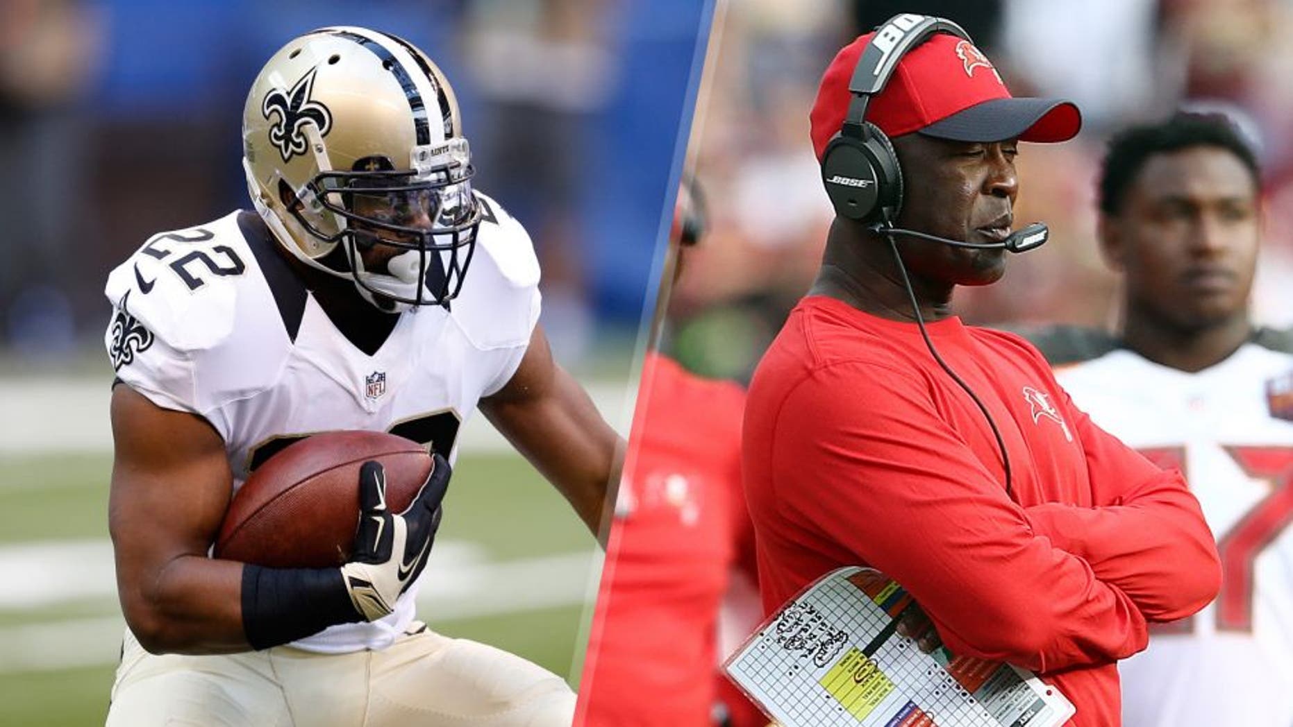 Mark Ingram #22 of the New Orleans Saints runs the ball against the Indianapolis Colts in the first half of the game at Lucas Oil Stadium on October 25, 2015 in Indianapolis, Indiana. The Saints defeated the Colts 27-21. (Photo by Joe Robbins/Getty Images) Head coach Lovie Smith of the Tampa Bay Buccaneers looks on in the fourth quarter of a game against the Washington Redskins at FedExField on October 25, 2015 in Landover, Maryland. (Photo by Matt Hazlett/Getty Images)