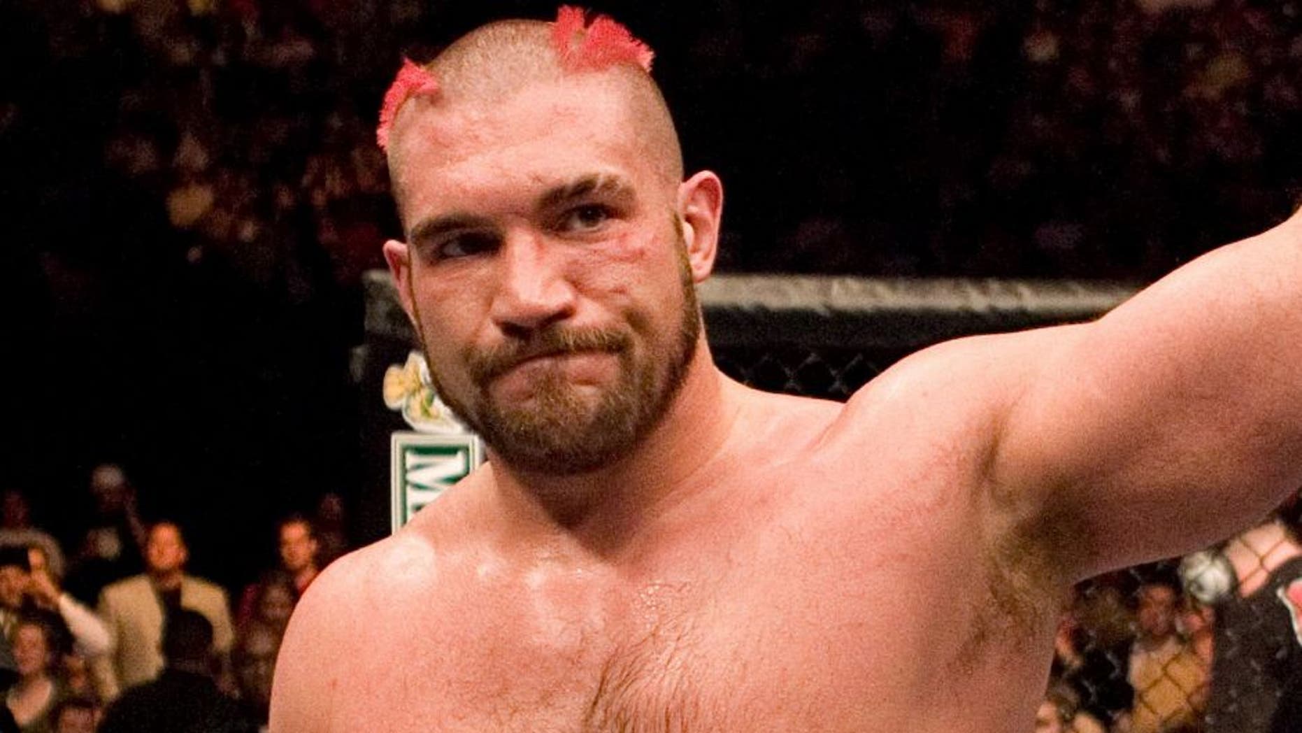HOUSTON - APRIL 7: Heath Herring (white Sprawl shorts) def. Brad Imes (black/white Warrior shorts) - Unanimous Decision during UFC 69 at Toyota Center on April 7, 2007 in Houston, Texas. (Photo by Josh Hedges/Zuffa LLC via Getty Images)