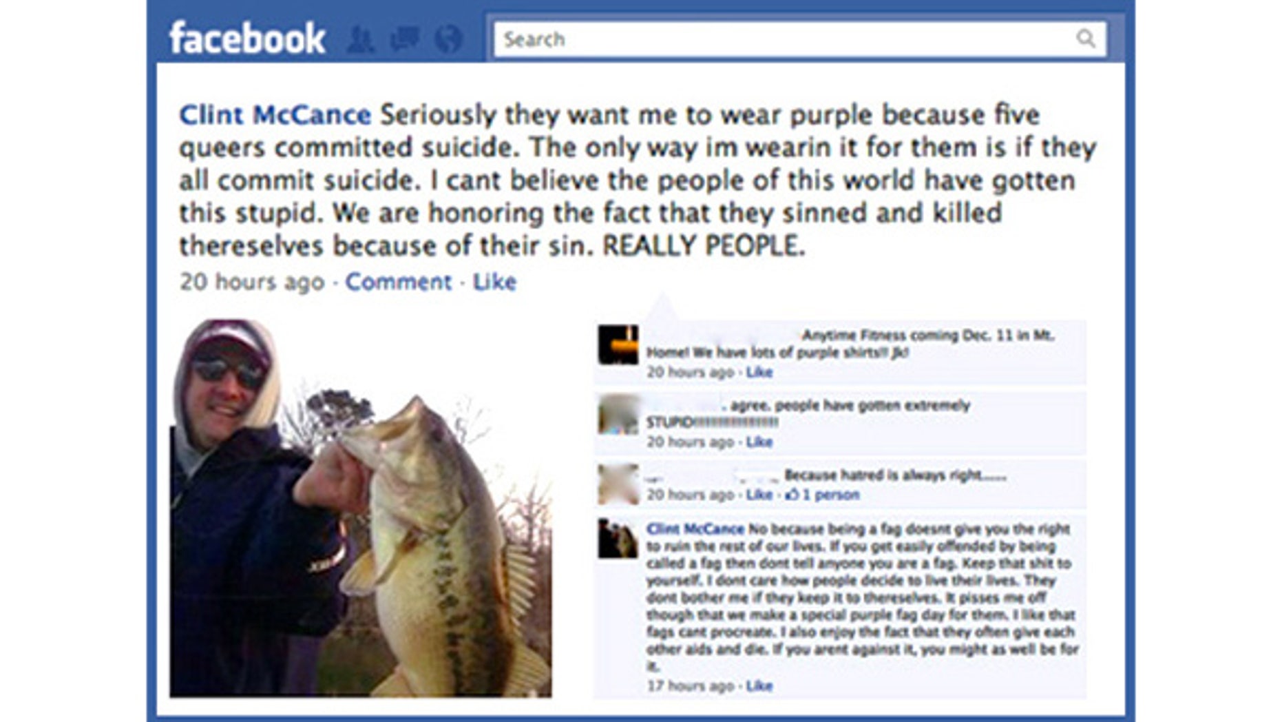Midland School District Vice President Clint McCance's post on Facebook.