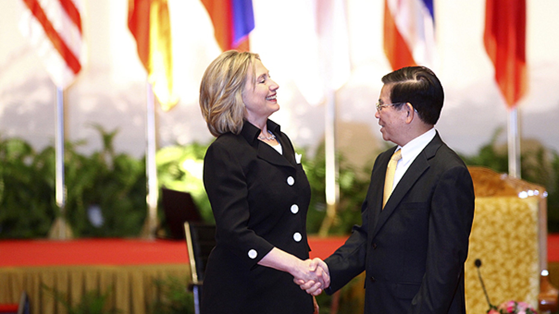 Oct. 30: Secretary of State Hillary Rodham Clinton, left, is greeted by Vietnamese President Nguyen Minh Triet on the sidelines of the 17th ASEAN Summit in Hanoi, Vietnam.