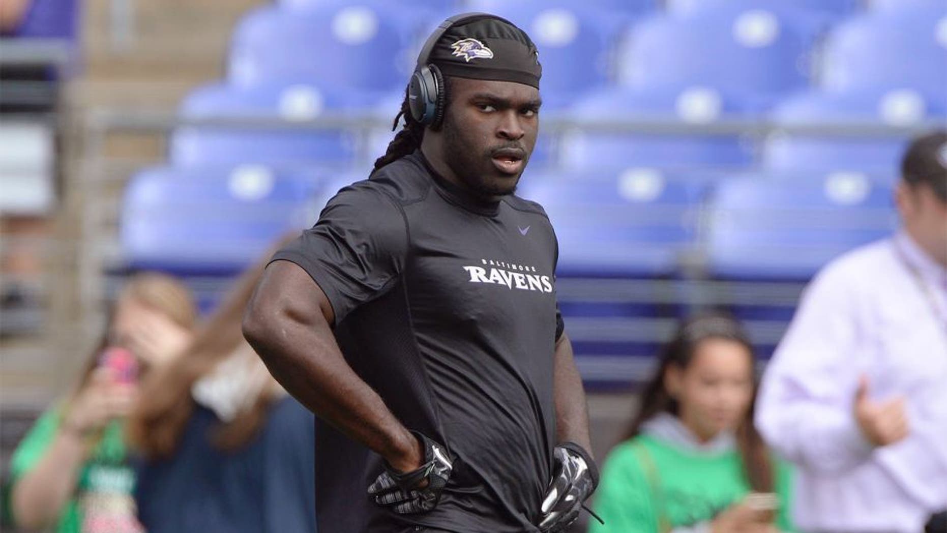 Sep 27, 2015; Baltimore, MD, USA; Baltimore Ravens wide receiver Breshad Perriman (18) stands on the field before the game against the Cincinnati Bengals at M&T Bank Stadium. Mandatory Credit: Tommy Gilligan-USA TODAY Sports