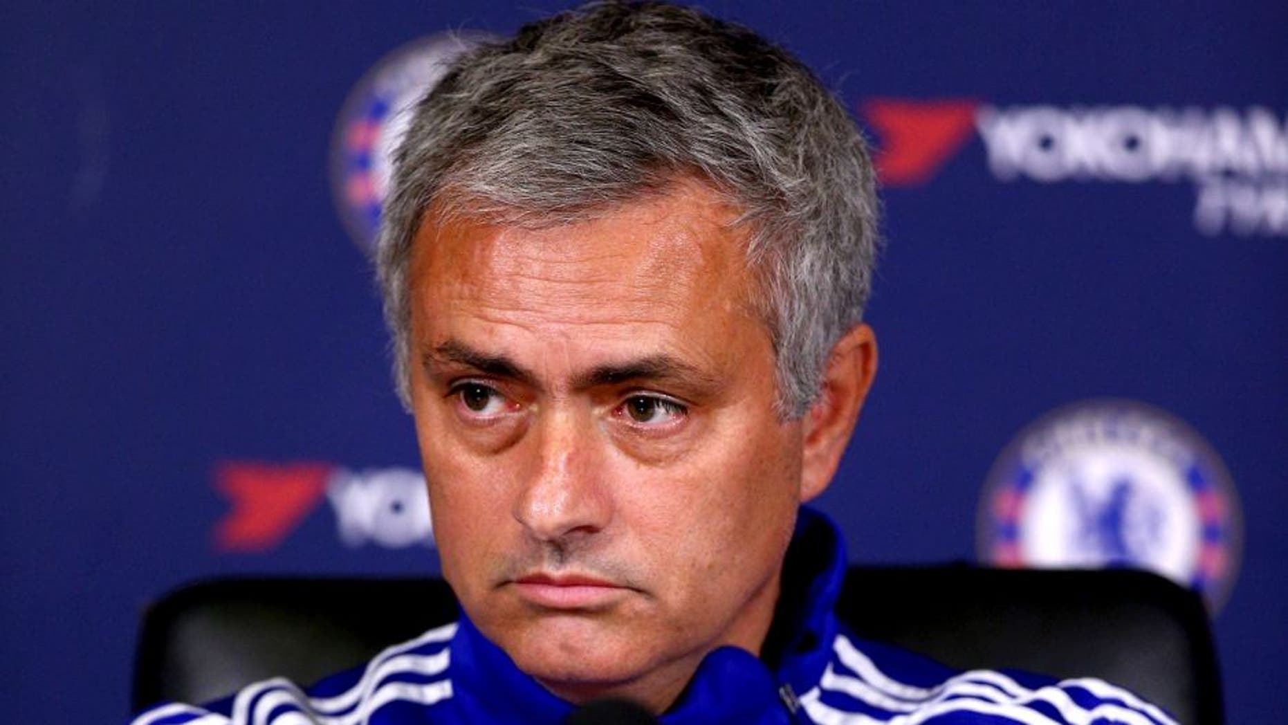 COBHAM, ENGLAND - OCTOBER 30: Chelsea manager Jose Mourinho chats to the media during a press conference at the Cobham training ground on October 30, 2015 in Cobham, England. (Photo by Charlie Crowhurst/Getty Images)