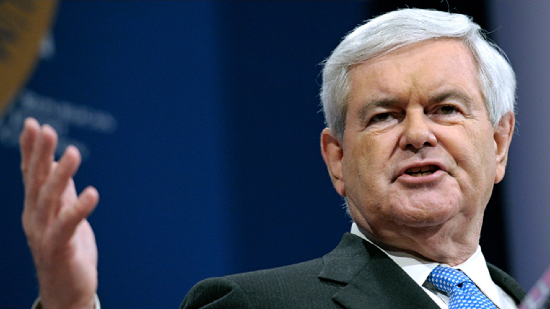Dec. 7, 2011: Republican presidential candidate, former House Speaker Newt Gingrich addresses the 2012 Republican Presidential Candidates Forum hosted by the Republican Jewish Coalition in Washington.