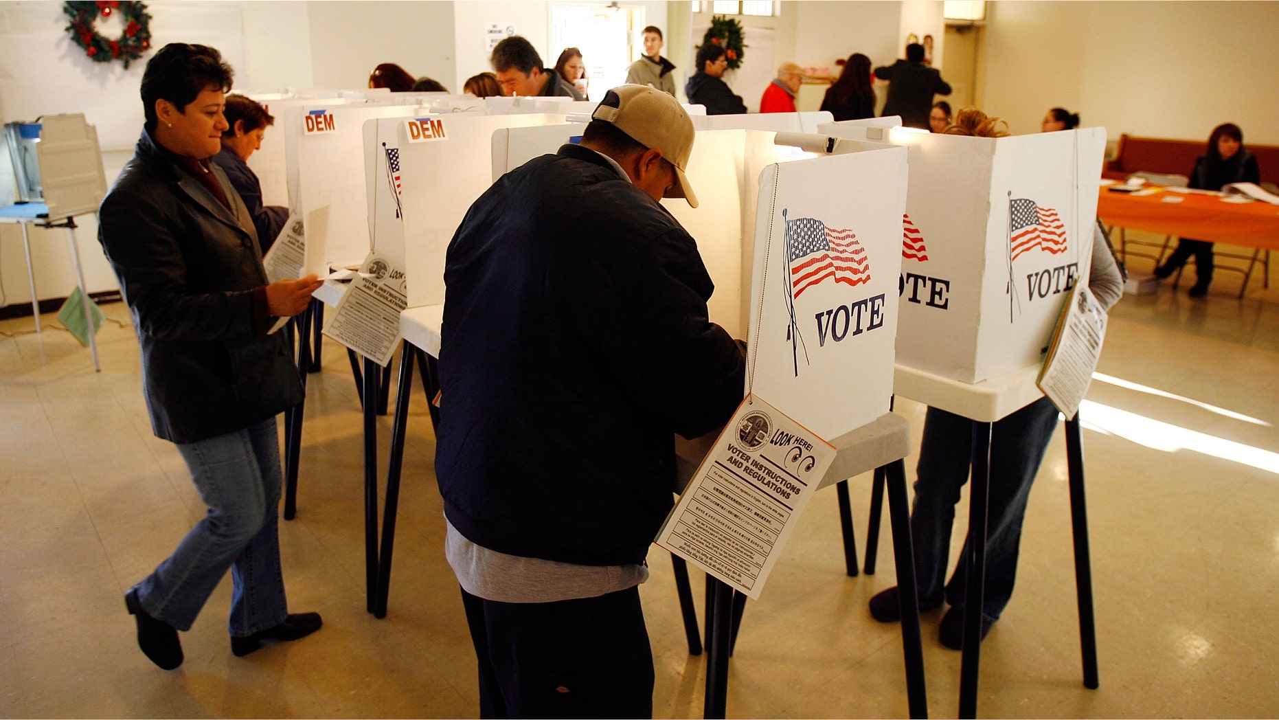 LOS ANGELES, CA - FEBRUARY 05: Voters go to the polls for Super Tuesday primaries in the predominantly Latino neighborhood of Boyle Heights on February 5, 2008 in Los Angeles, California. Latinos are an increasingly important factor in California where they are expected to account for 14 percent of the vote and tend to favor presidential hopeful Sen. Hillary Clinton (D-NY) over rival Sen. Barack Obama (D-IL). At 44 million, Latinos make up15 percent of the US population, the nation's largest minority group according to the latest Census Bureau estimates. (Photo by David McNew/Getty Images)