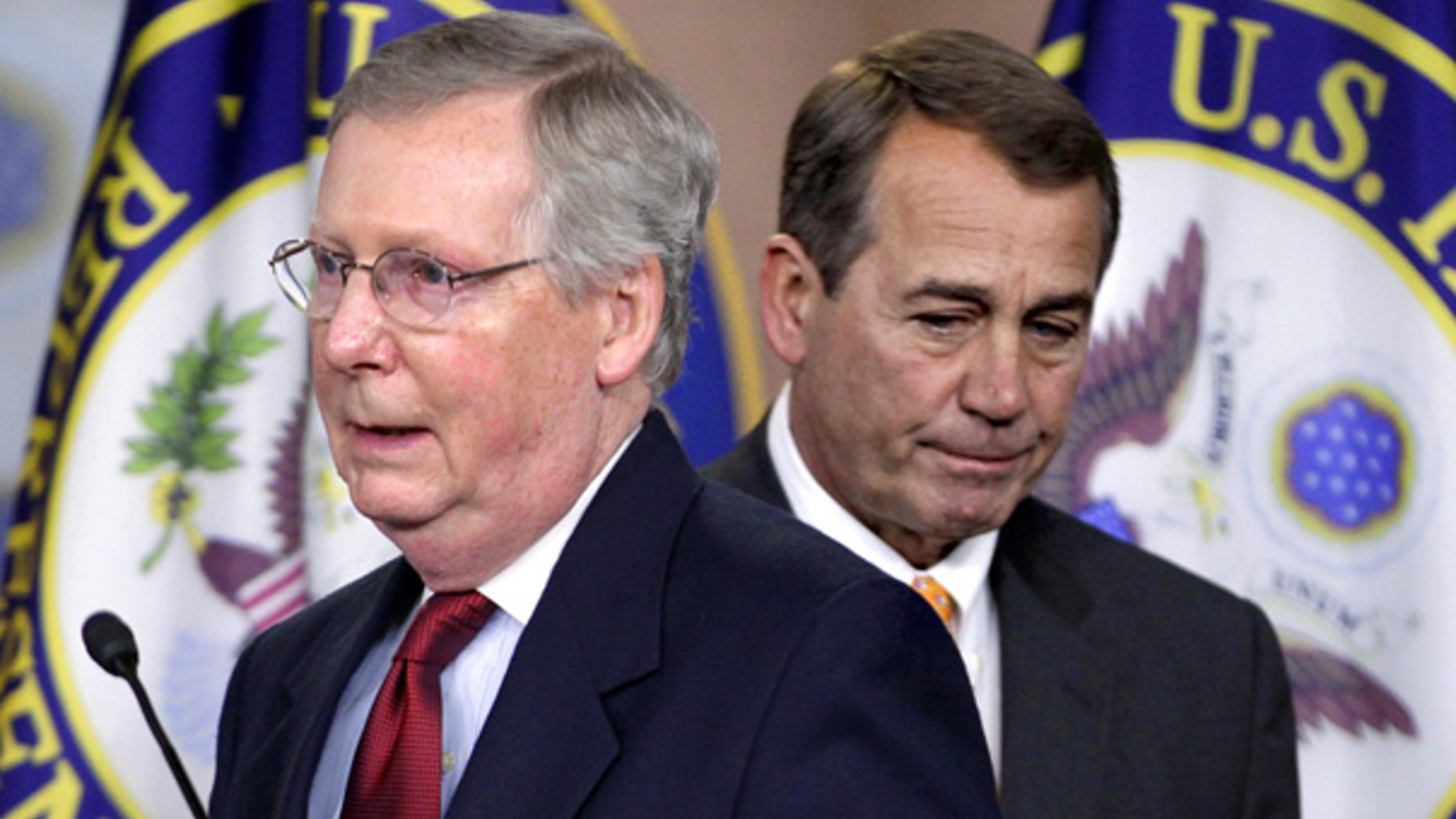 Nov. 3: Senate Minority Leader Mitch McConnell of Ky., left, and House Republican leader John Boehner of Ohio on Capitol Hill.