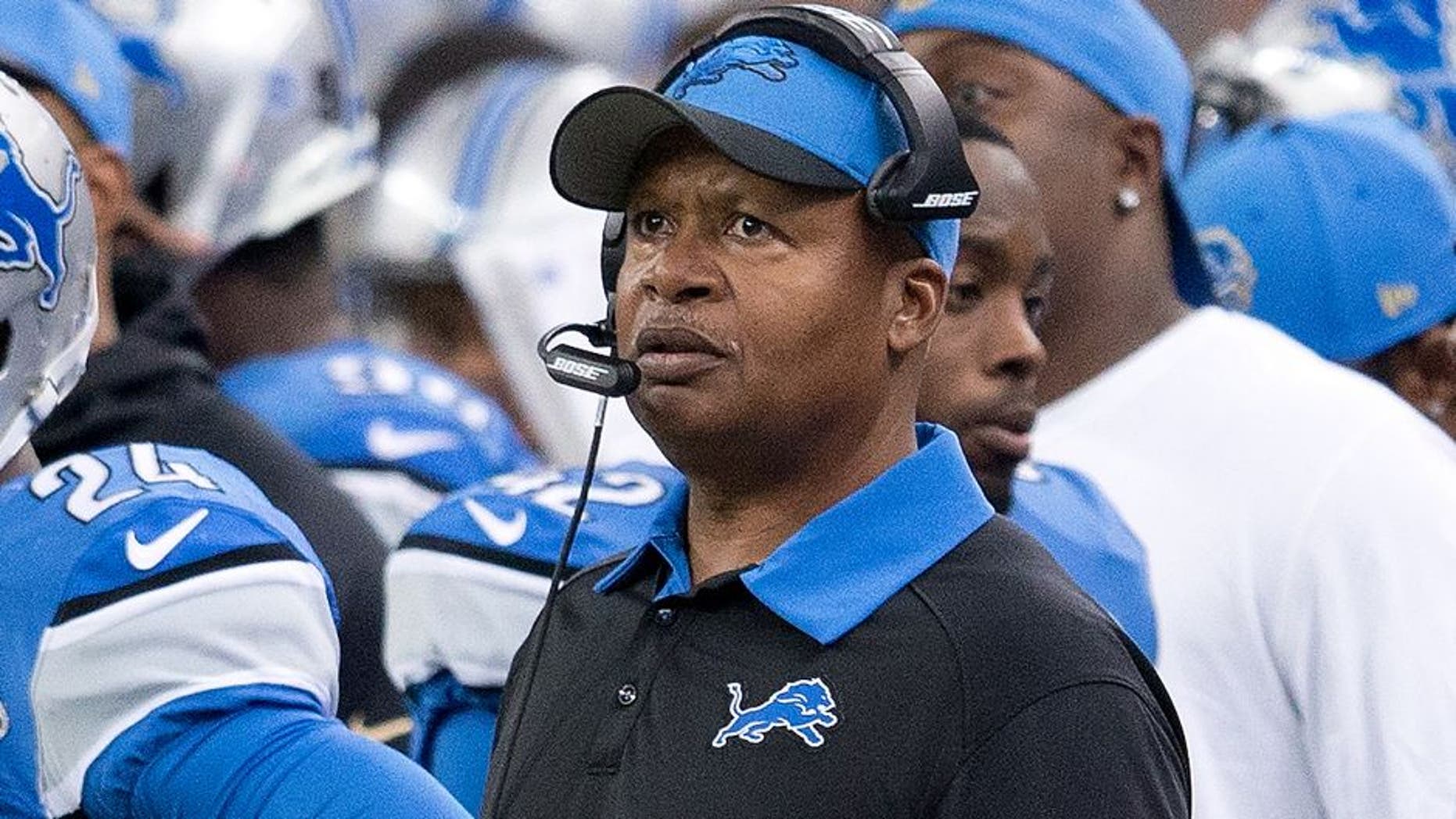DETROIT, MI - OCTOBER 25: head coach Jim Caldwell of the Detroit Lions looks on from the side line during the second half of the game against the Minnesota Vikings during an NFL game at Ford Field on October 25, 2015 in Detroit, Michigan. (Photo by Dave Reginek/Getty Images)