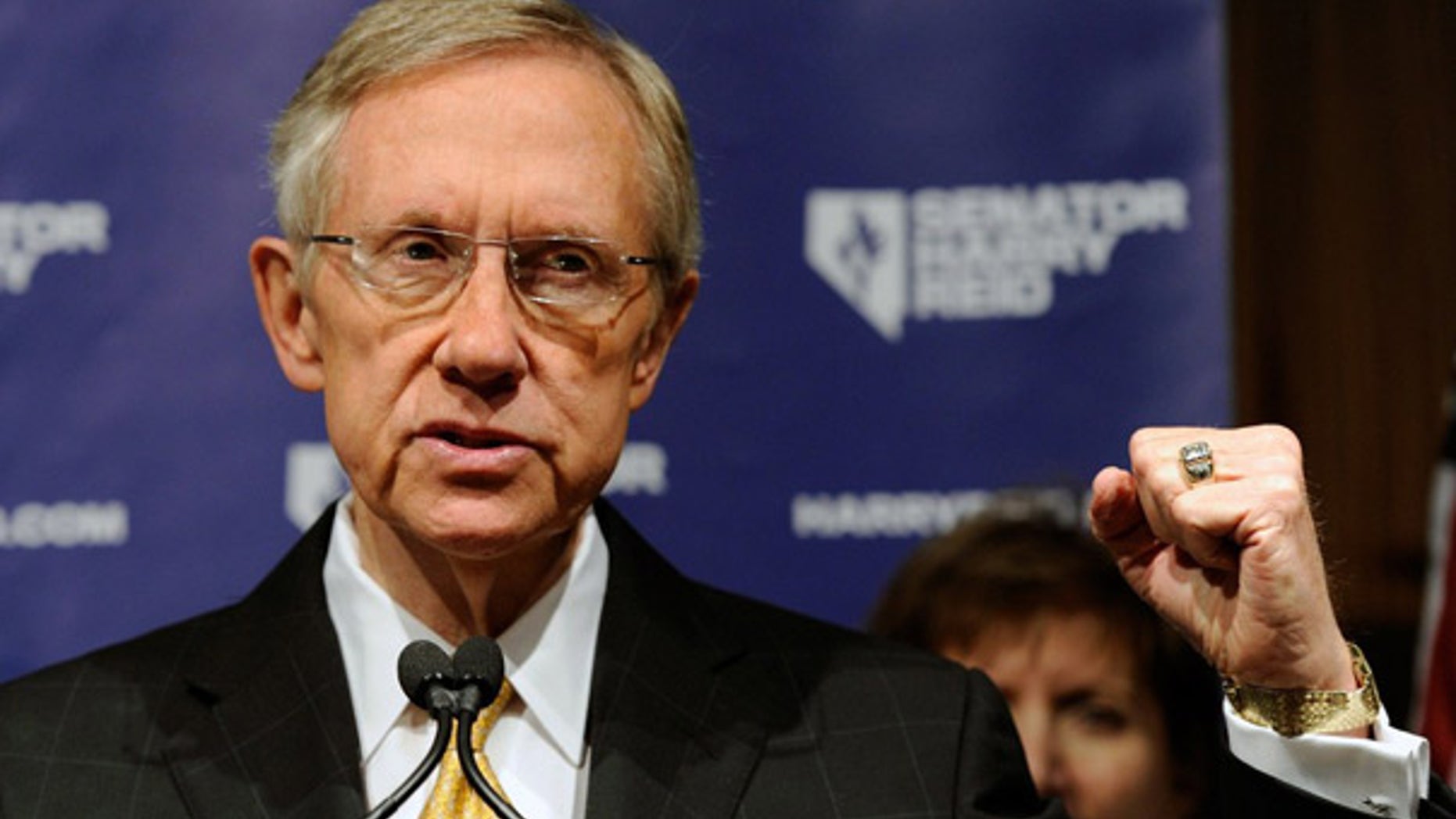 Nov. 3: Senate Majority Leader Harry Reid speaks during a post-election news conference in Las Vegas.