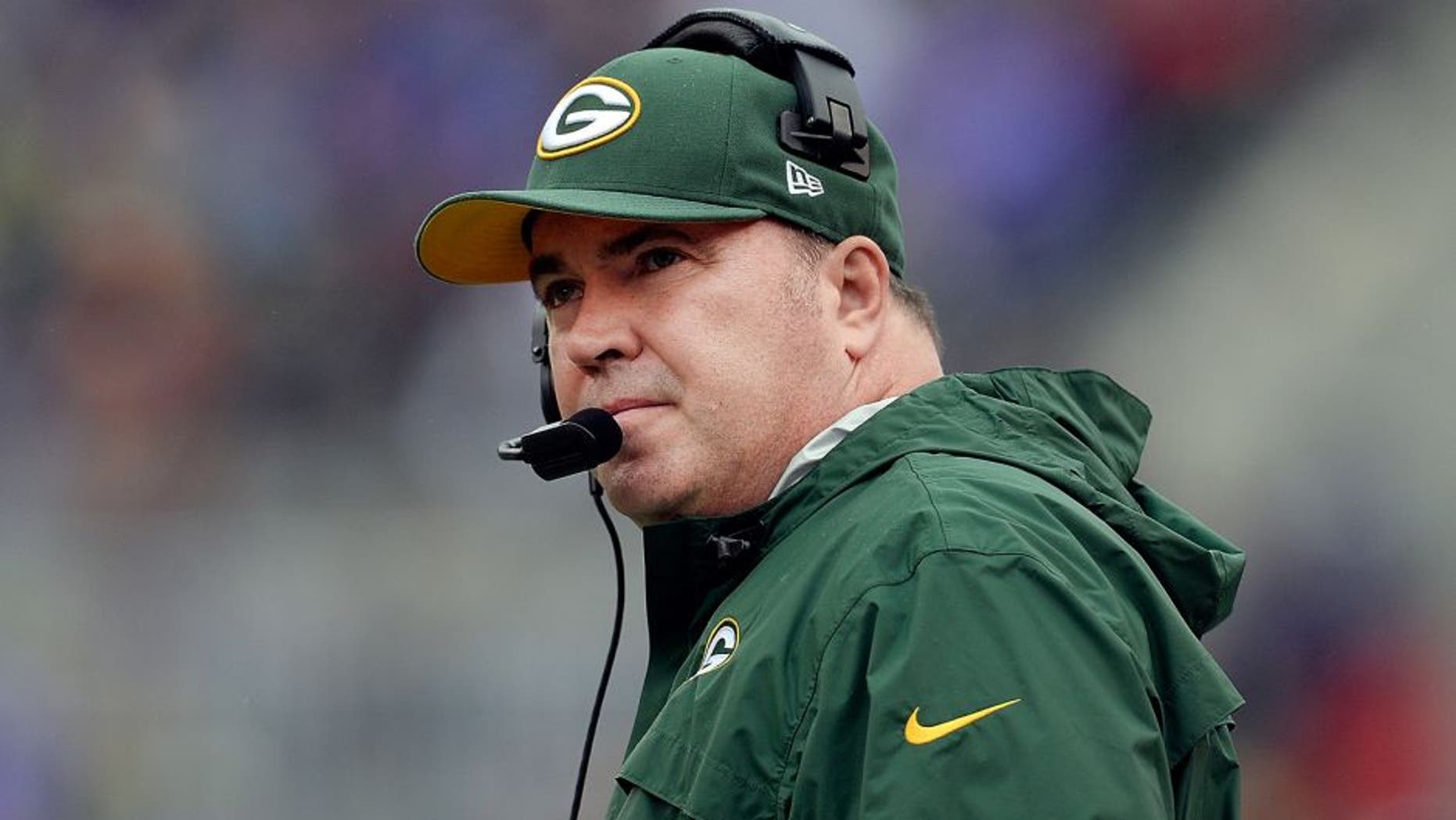 BALTIMORE, MD - OCTOBER 13: Head coach Mike McCarthy of the Green Bay Packers looks on from the sidelines during the first half of a game against the Baltimore Ravens at M&T Bank Stadium on October 13, 2013 in Baltimore, Maryland. (Photo by Patrick McDermott/Getty Images)