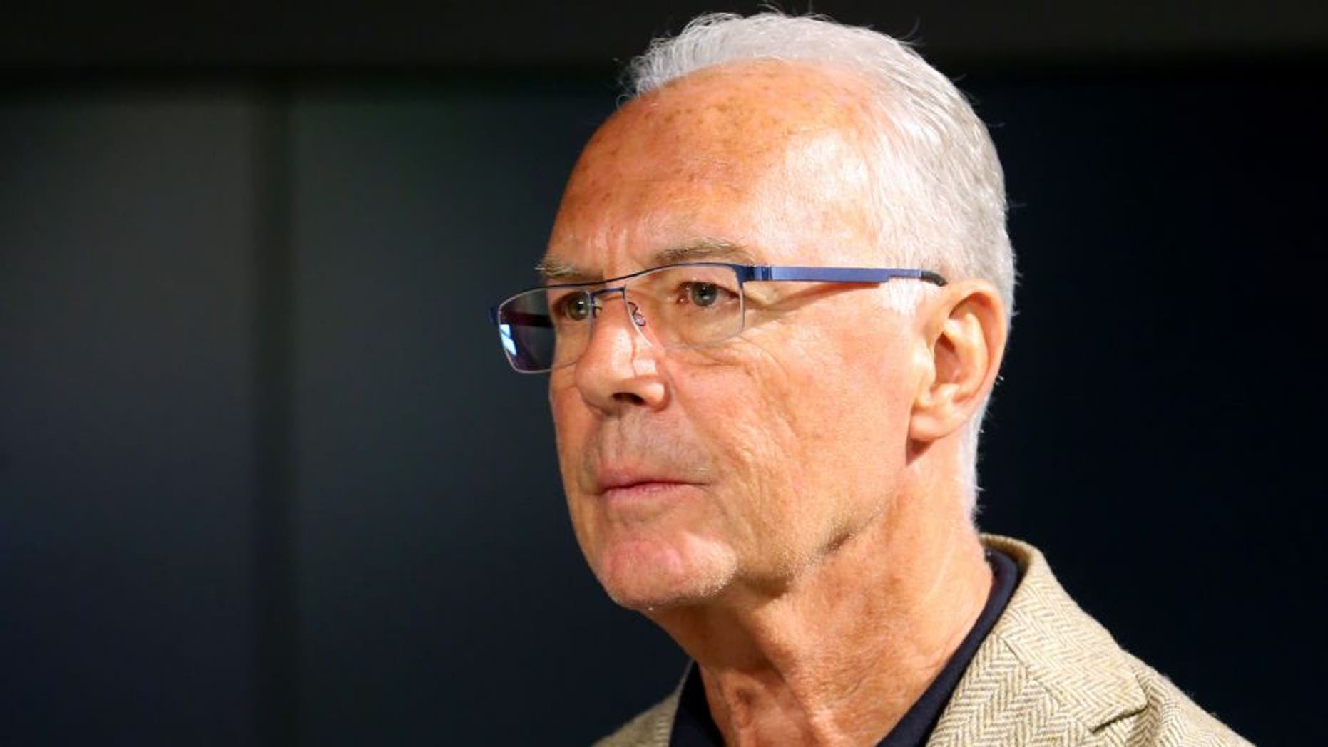MUNICH, GERMANY - MAY 09: Franz Beckenbauer, Honorary President of FC Bayern Muenchen attends the opening of the special exhibition 'Kaiser. Kalle. Bomber.' at FCB Erlebniswelt museum on May 9, 2015 in Munich, Germany. (Photo by Alexander Hassenstein/Bongarts/Getty Images)