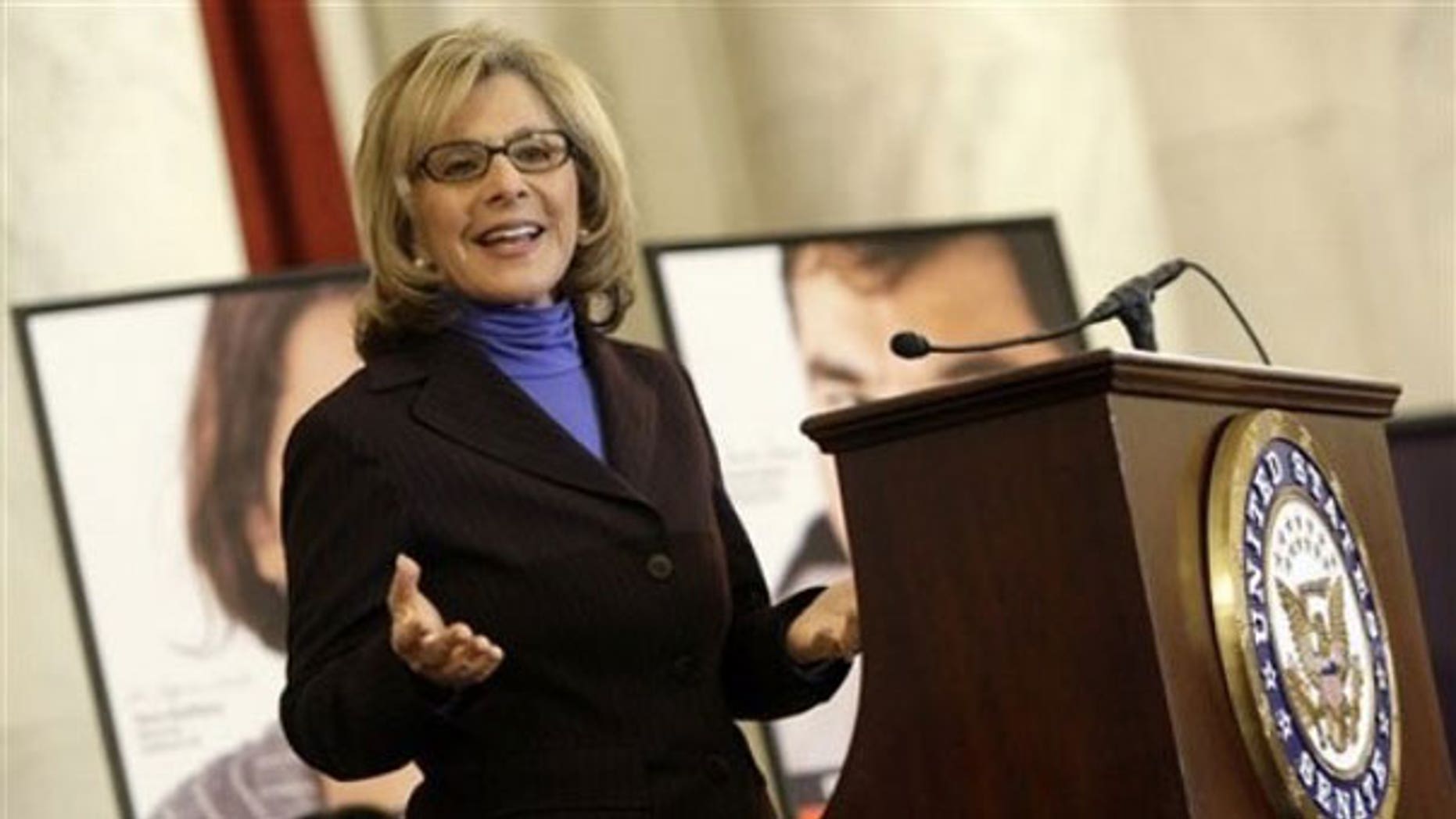 March 31: Sen. Barbara Boxer, D-Calif. gestures as she speaks on Capitol Hill in Washington (AP).