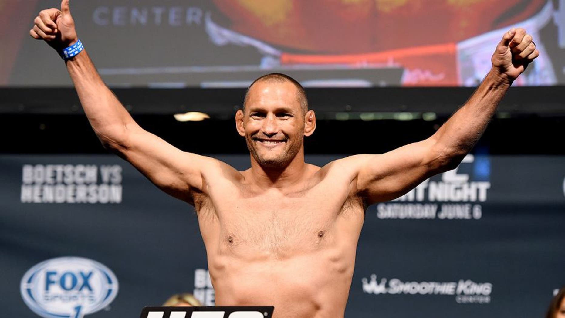 NEW ORLEANS, LA - JUNE 05: Dan Henderson weighs in during the UFC weigh-in at the Smoothie King Center on June 5, 2015 in New Orleans, Louisiana. (Photo by Josh Hedges/Zuffa LLC/Zuffa LLC via Getty Images)