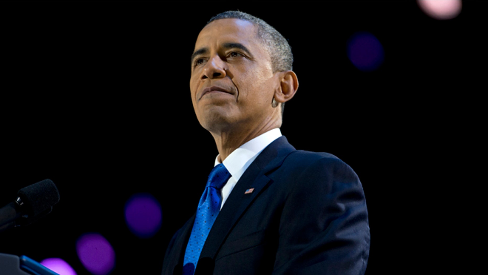 Nov. 7, 2012: President Barack Obama speaks at the election night party at McCormick Place in Chicago.