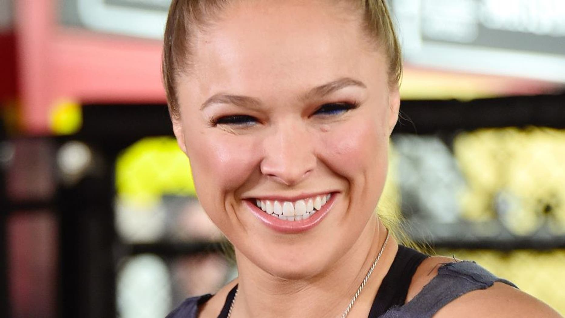 GLENDALE, CA - OCTOBER 27: UFC Champion Ronda Rousey, Hosts Media Day Ahead of The Rousey Vs. Holm Fight at the Glendale Fighting Club on October 27, 2015 in Glendale, California. (Photo by Frazer Harrison/Getty Images)