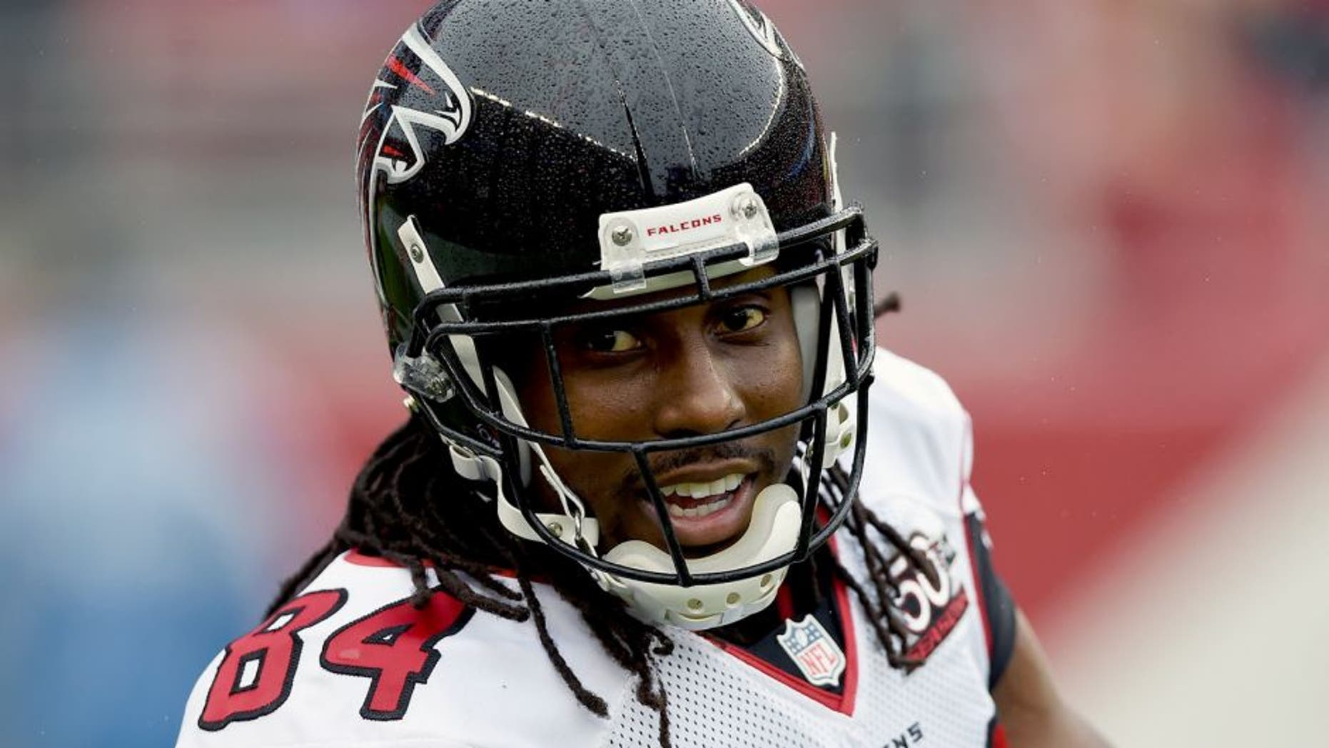 SANTA CLARA, CA - NOVEMBER 08: Roddy White #84 of the Atlanta Falcons looks on during pregame prior to playing the San Francisco 49ers in an NFL football game at Levi's Stadium on November 8, 2015 in Santa Clara, California. (Photo by Thearon W. Henderson/Getty Images)