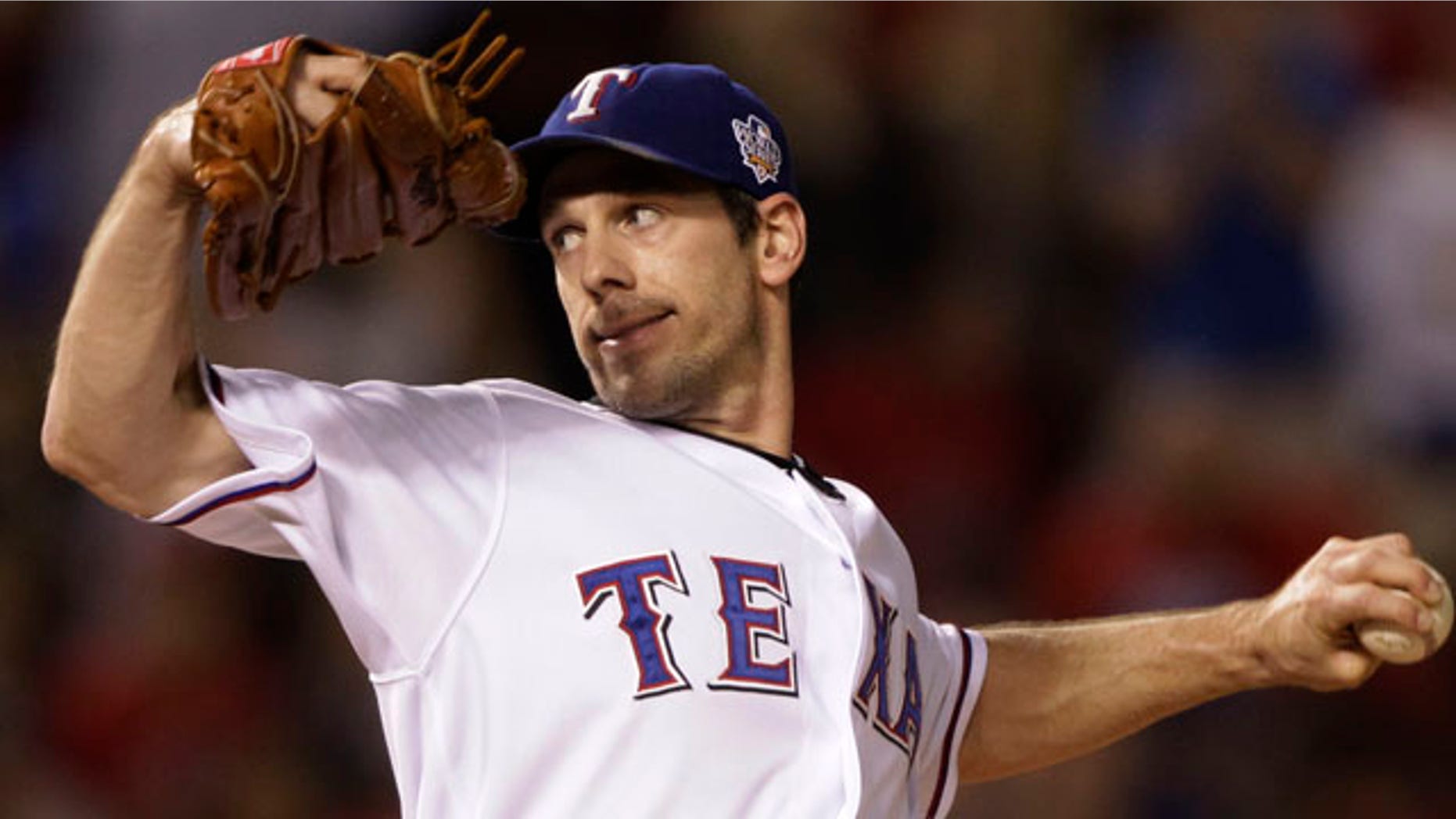 Nov. 1: Texas Rangers' Cliff Lee pitches to the San Francisco Giants during the first inning of Game 5 of baseball's World Series in Arlington, Texas.
