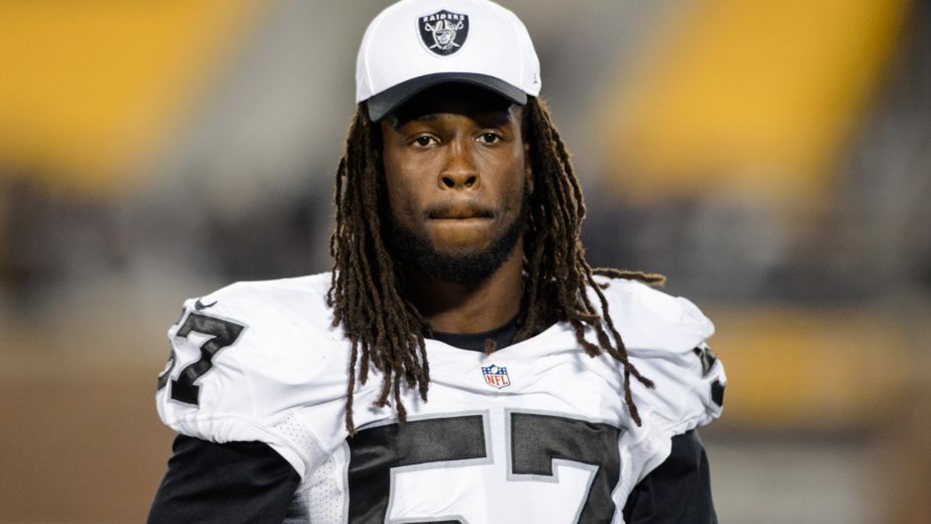 MINNEAPOLIS, MN - AUGUST 22: Ray-Ray Armstrong #57 of the Oakland Raiders looks on during the preseason game against the Minnesota Vikings on August 22, 2014 at TCF Bank Stadium in Minneapolis, Minnesota. The Vikings defeated the Raiders 20-12. (Photo by Hannah Foslien/Getty Images)