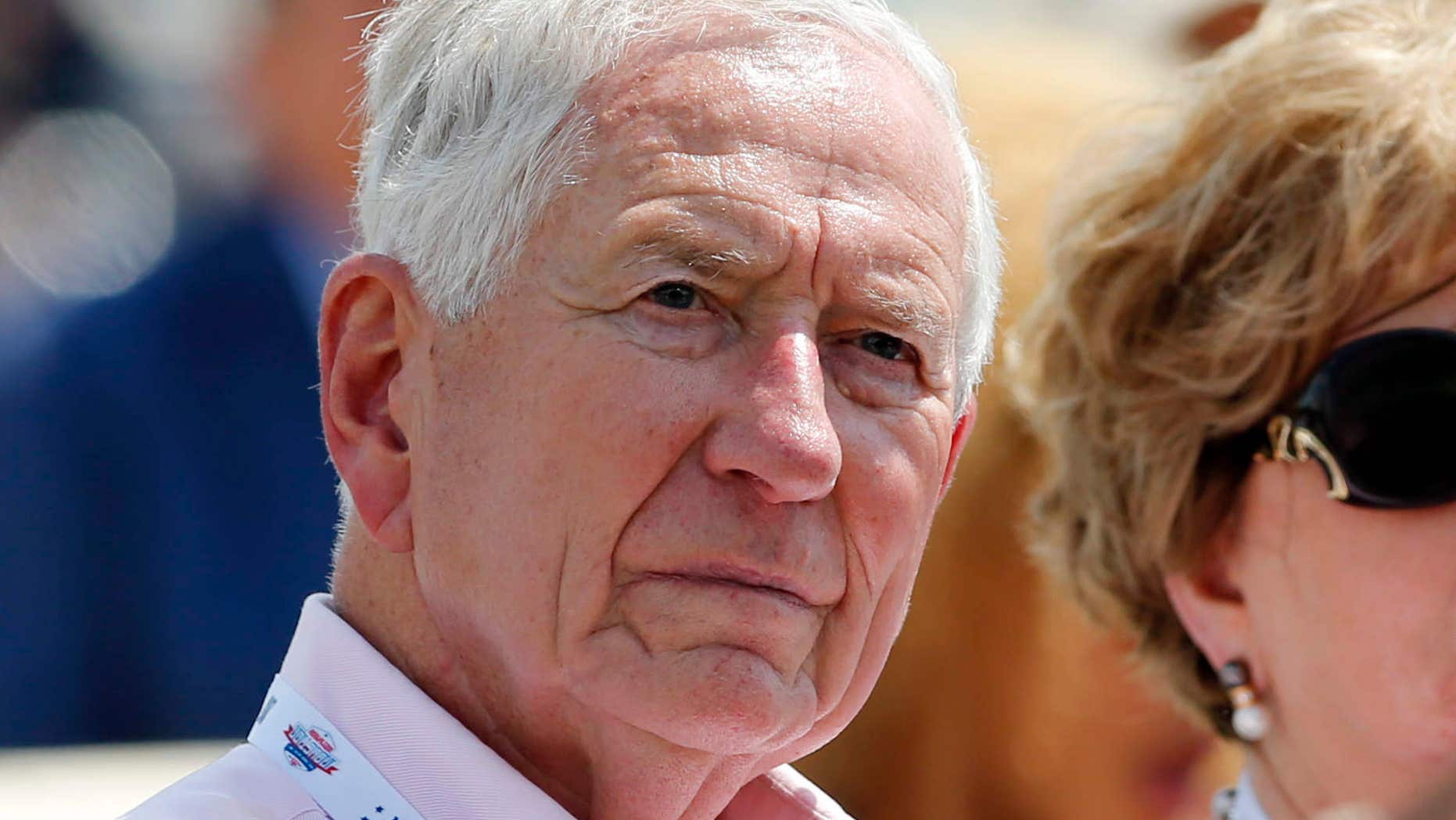 FILE - In this file photo made Sunday, July 26, 2015, former Houston Astros owner Drayton McLane, Jr., listens at the National Baseball Hall of Fame in Cooperstown, N.Y.