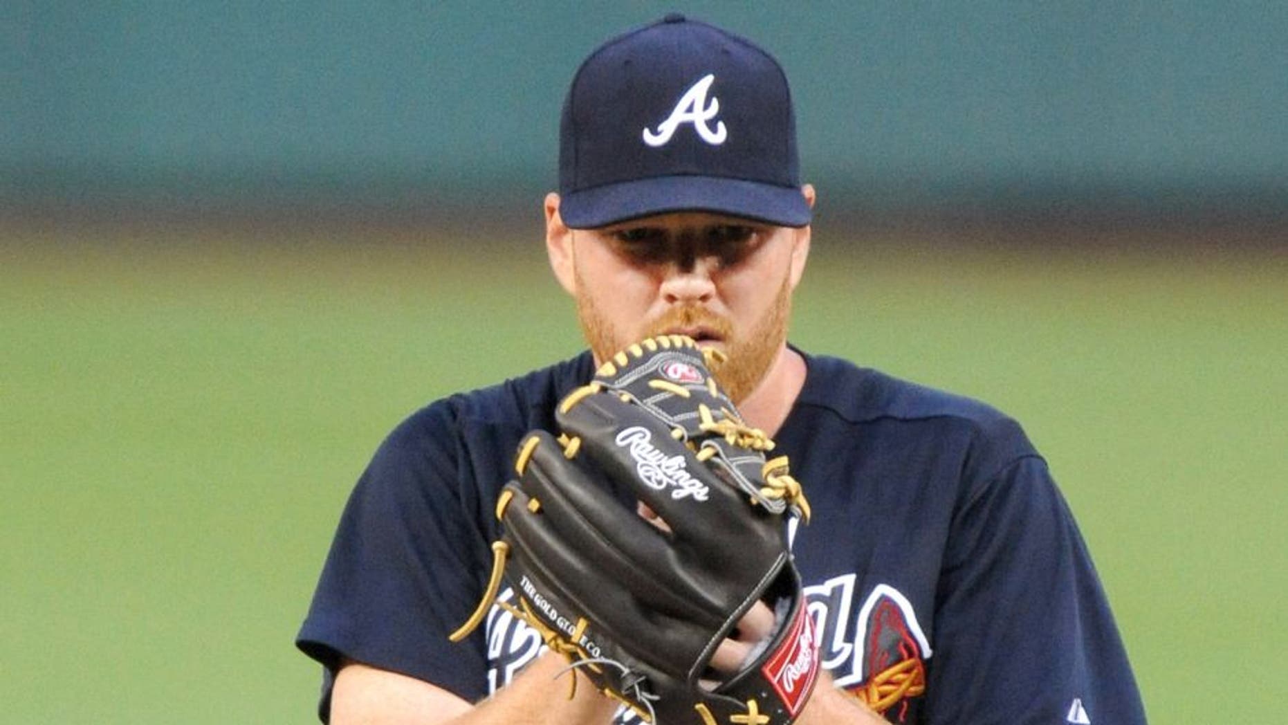 WASHINGTON, DC - JULY 20: Tommy Hanson #48 of the Atlanta Braves pitches during a baseball game against the Washington Nationals on July 20, 2012 at Nationals Park in Washington DC. The Braves won11-10. (Photo by Mitchell Layton/Getty Images)