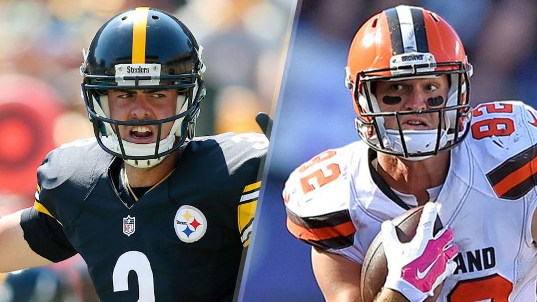 Aug 23, 2015; Pittsburgh, PA, USA; Pittsburgh Steelers quarterback Landry Jones (3) gestures at the line of scrimmage against the Green Bay Packers during the third quarter at Heinz Field. The Steelers won 24-19. Mandatory Credit: Charles LeClaire-USA TODAY Sports Cleveland Browns tight end Gary Barnidge (82) rushes the ball in overtime of an NFL football game against the Baltimore Ravens, Sunday, Oct. 11, 2015, in Baltimore. Cleveland won 33-30. (AP Photo/Nick Wass)