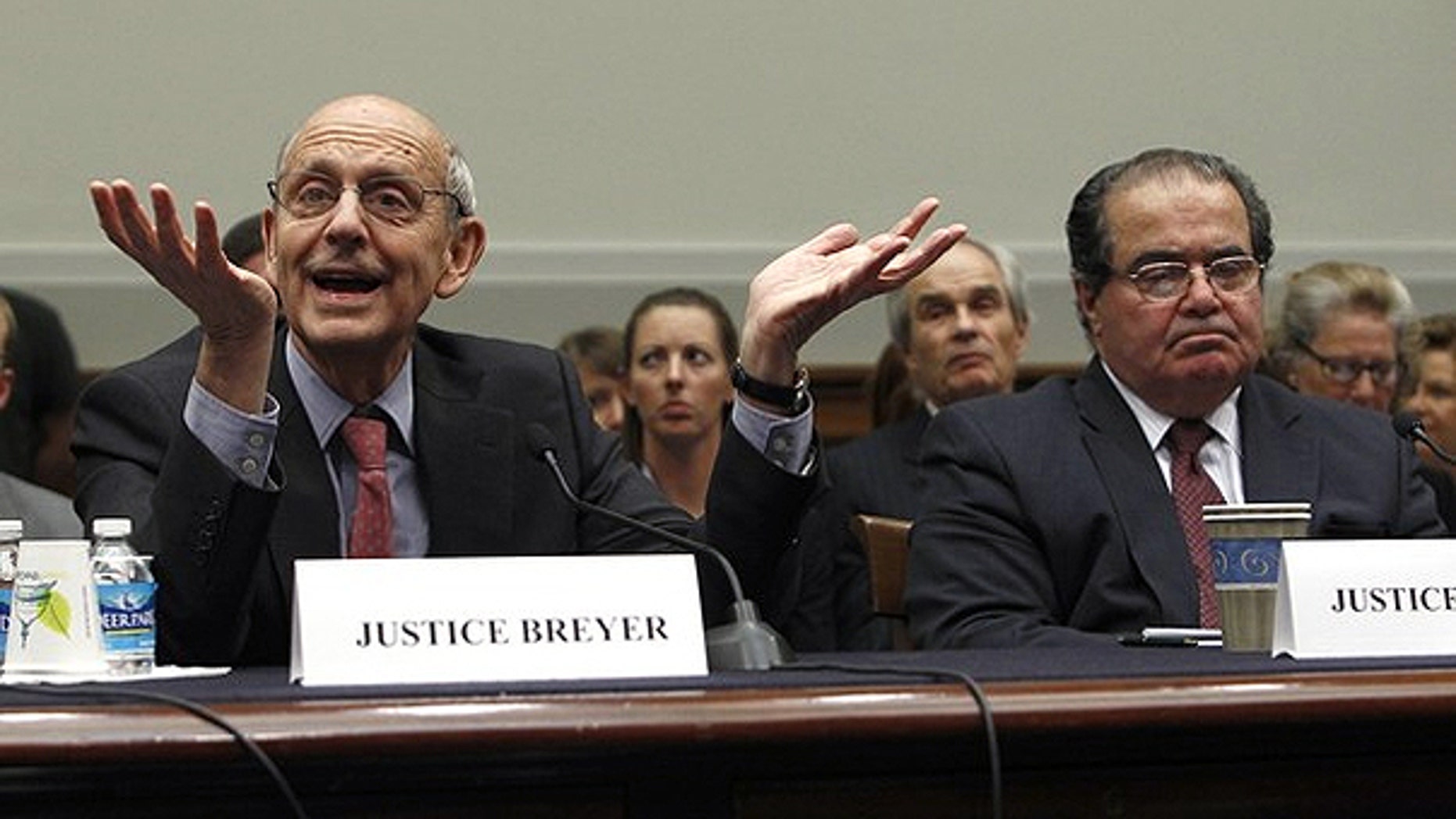 May 20: Supreme Court Justices Stephen Breyer (L) and Antonin Scalia testify before a House Judiciary Commercial and Administrative Law Subcommittee hearing on 'The Administrative Conference of the United States' on Capitol Hill.
