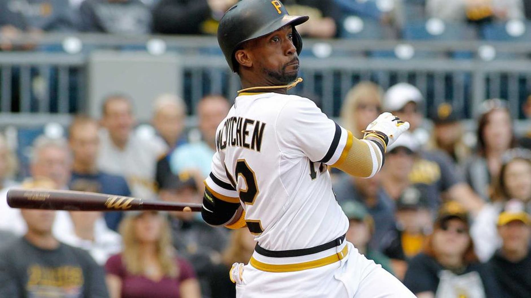 PITTSBURGH, PA - SEPTEM BER 13: Andrew McCutchen #22 of the Pittsburgh Pirates in action during the game against the Milwaukee Brewers at PNC Park on September 13, 2015 in Pittsburgh, Pennsylvania. (Photo by Justin K. Aller/Getty Images)