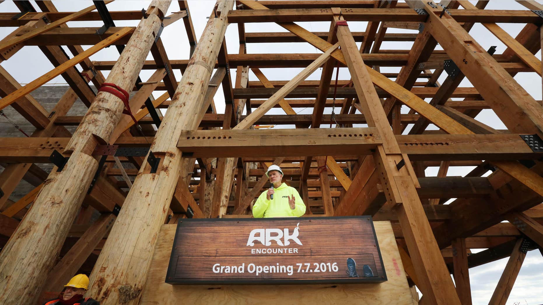 Nov. 12, 2015: Ken Ham, co-founder and president of Answers in Genesis, the group that is building Ark Encounter, addresses the media during a press conference in Williamstown, Ky.
