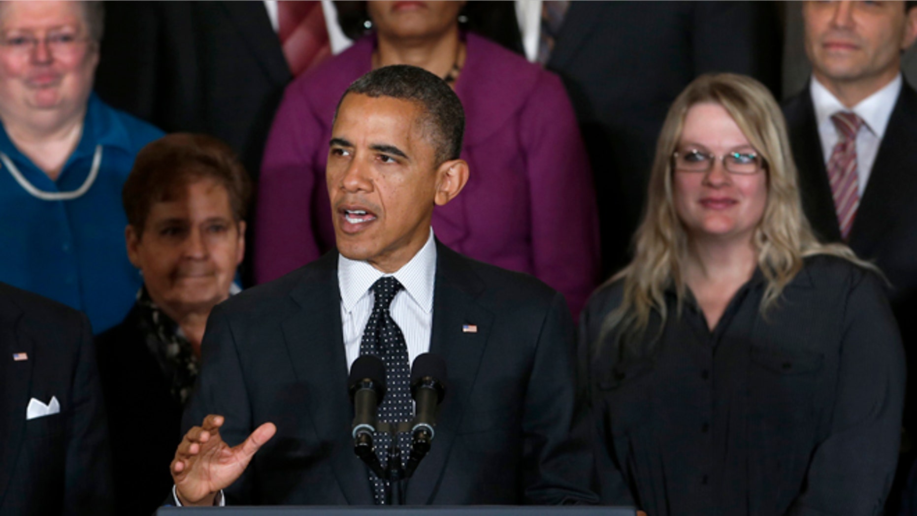 Nov. 9, 2012: President Barack Obama gestures as he speaks about the economy and the deficit.