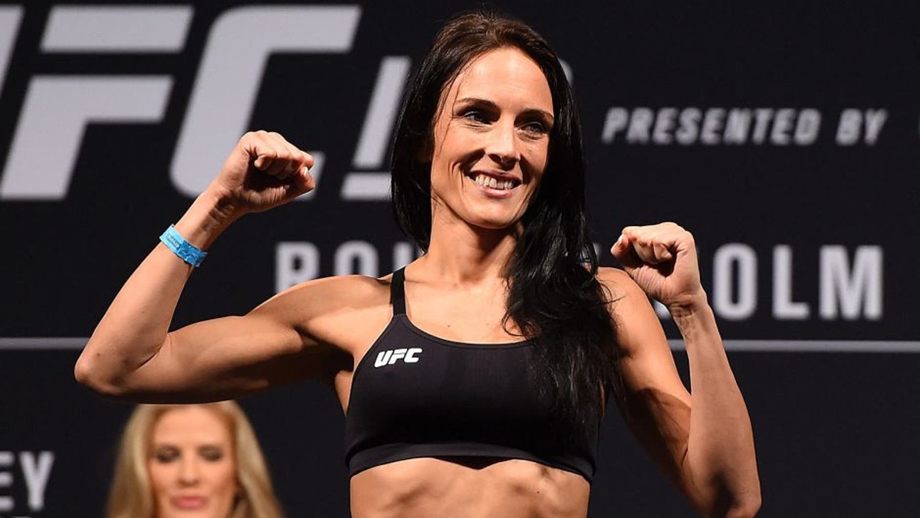 MELBOURNE, AUSTRALIA - NOVEMBER 14: Valerie Letourneau of Canada weighs in during the UFC 193 weigh-in at Etihad Stadium on November 14, 2015 in Melbourne, Australia. (Photo by Josh Hedges/Zuffa LLC/Zuffa LLC via Getty Images)