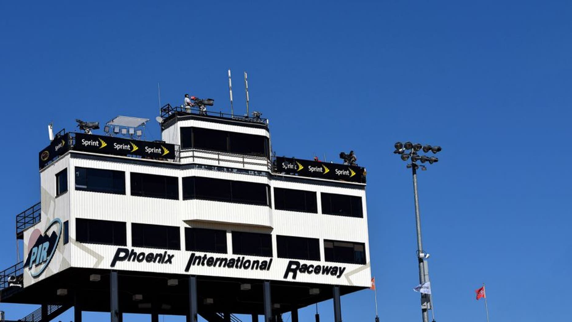 Nov 13, 2015; Avondale, AZ, USA; A general view of the press box during practice for the Quicken Loans Race For Heroes 500 at Phoenix International Raceway. Mandatory Credit: Jasen Vinlove-USA TODAY Sports