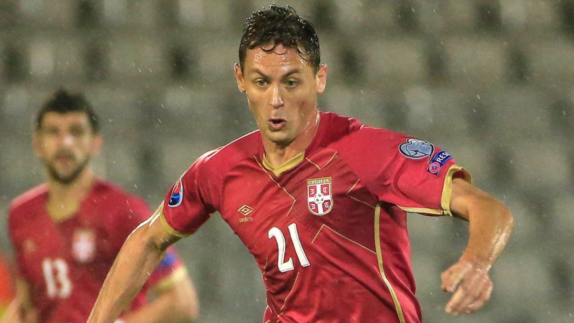BELGRADE, SERBIA - OCTOBER 11: Nemanja Matic of Serbia in action during the Euro 2016 qualifying football match between Serbia and Portugal at the Stadium FC Partizan in Belgrade on October 11, 2015. (Photo by Srdjan Stevanovic/Getty Images)