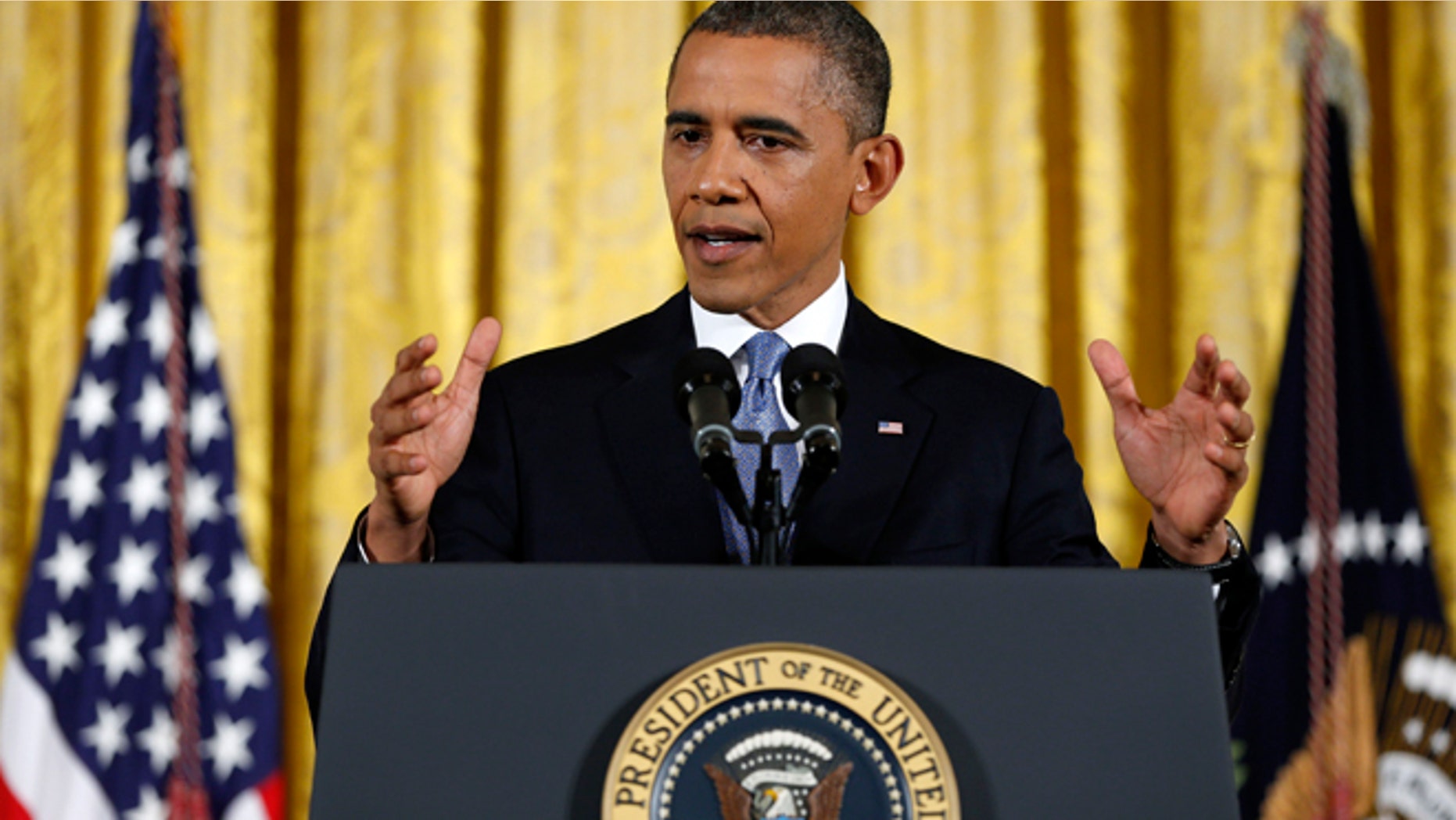 Nov. 14, 2012: President Barack Obama answers a question during a news conference in the East Room of the White House.